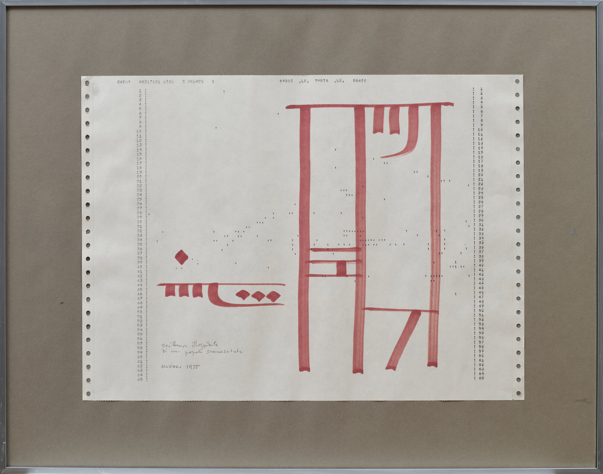 Scrittura illeggibile di un popolo sconosciuto (disegno) di Munari, Bruno (XX)