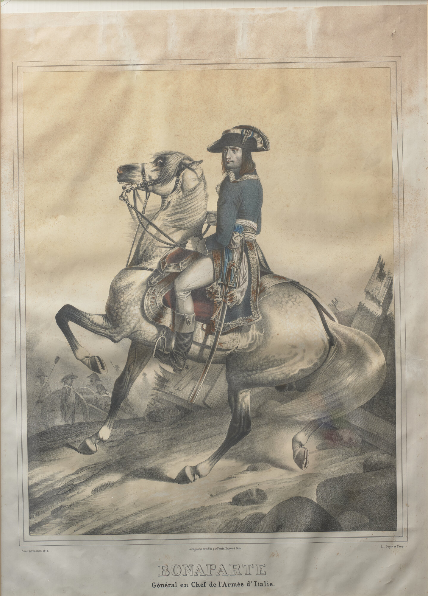 Bonaparte Général en Chef de l'Armée d'Italie, Bonaparte a cavallo (Litografia) (XIX)
