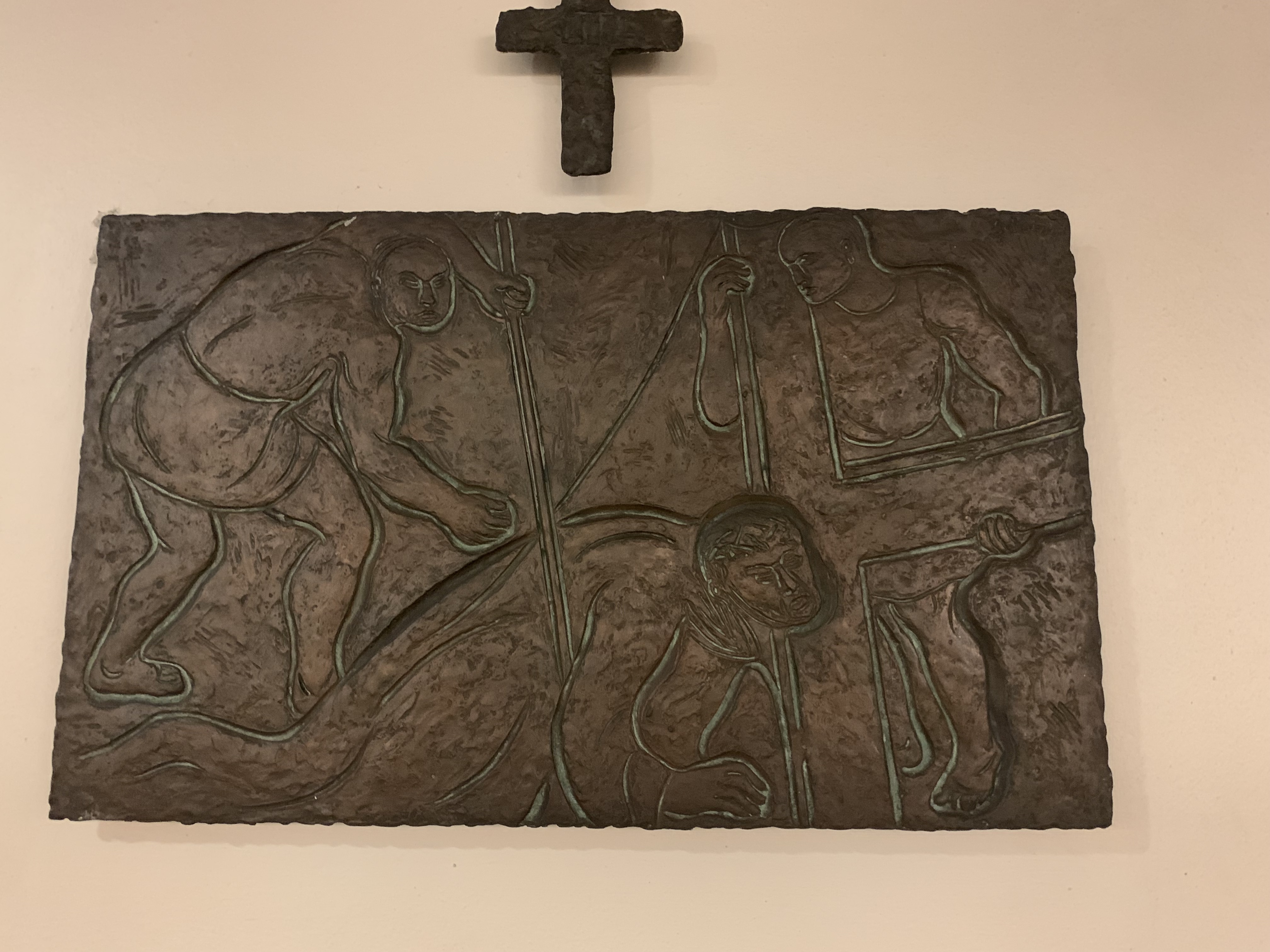 Gesù cade per la prima volta, Via Crucis (rilievo) di Galastena (metà XX)