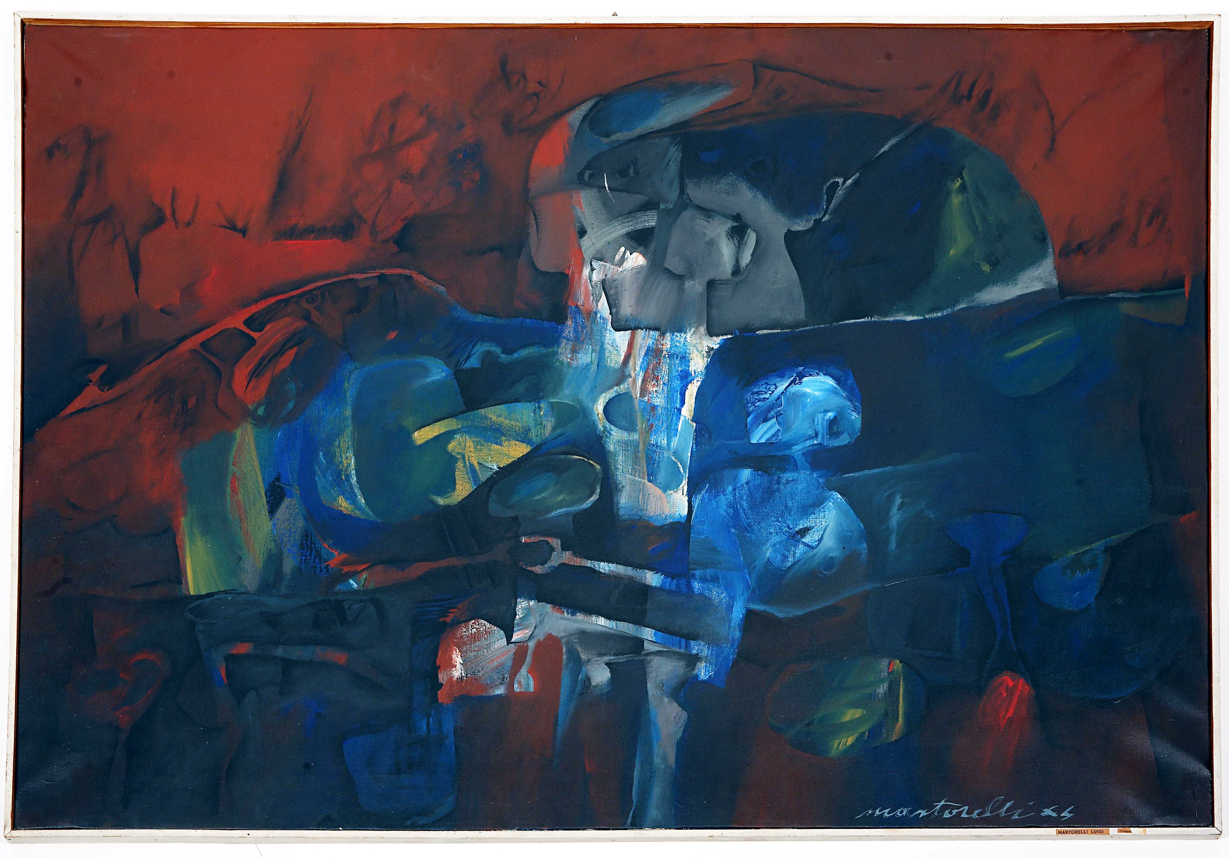 Composizione, composizione astratta (dipinto, opera isolata) di Martorelli, Luigi (terzo quarto XX)