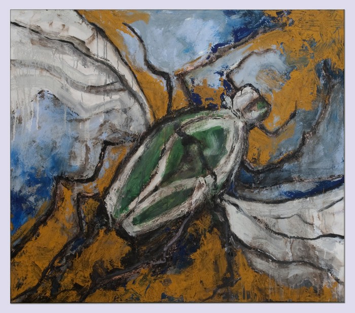 Maschio di Cetonide, rappresentazione con soggetto animale in primo piano (dipinto, opera isolata) di Tornese, Rosario - ambito siciliano (anni dieci XXI)