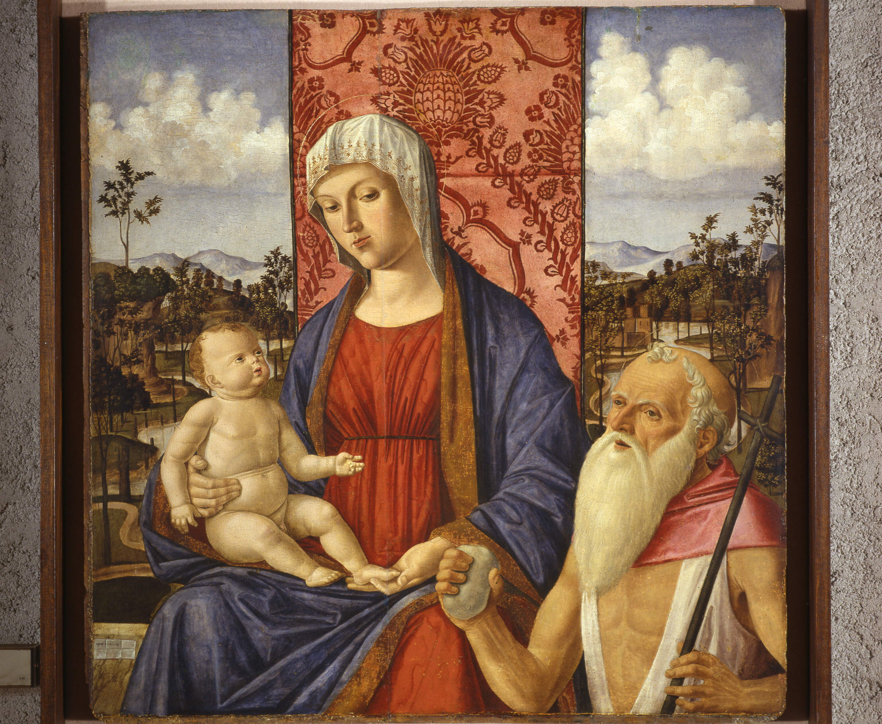 Madonna con il bambino e san Girolamo, Madonna con il bambino e san Girolamo (dipinto, opera isolata) di Mansueti Giovanni (secc. XVI-XVI)