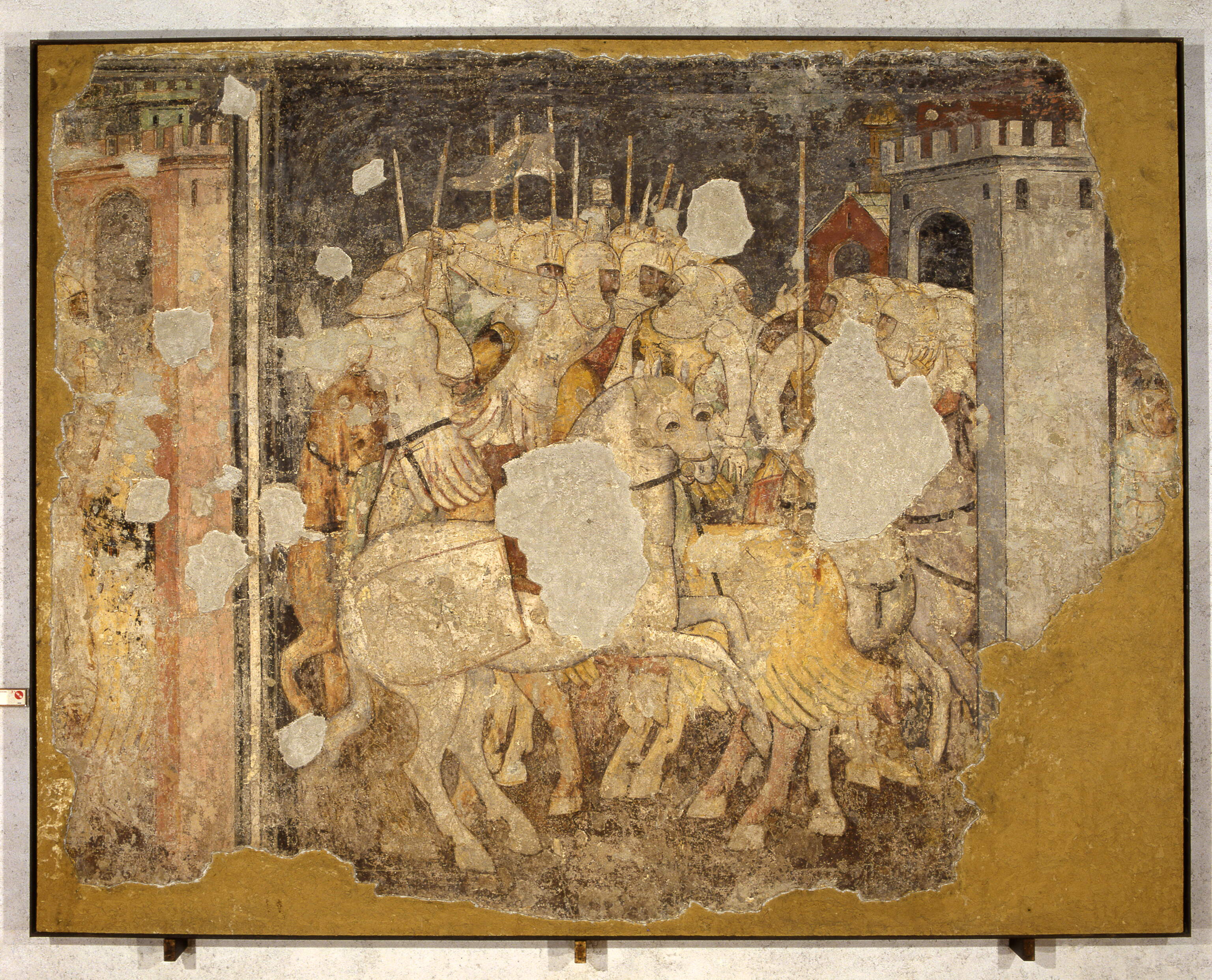 Battaglia di cavalieri, Battaglia di cavalieri (dipinto murale, frammento) - ambito veronese (seconda metà sec. XIV)