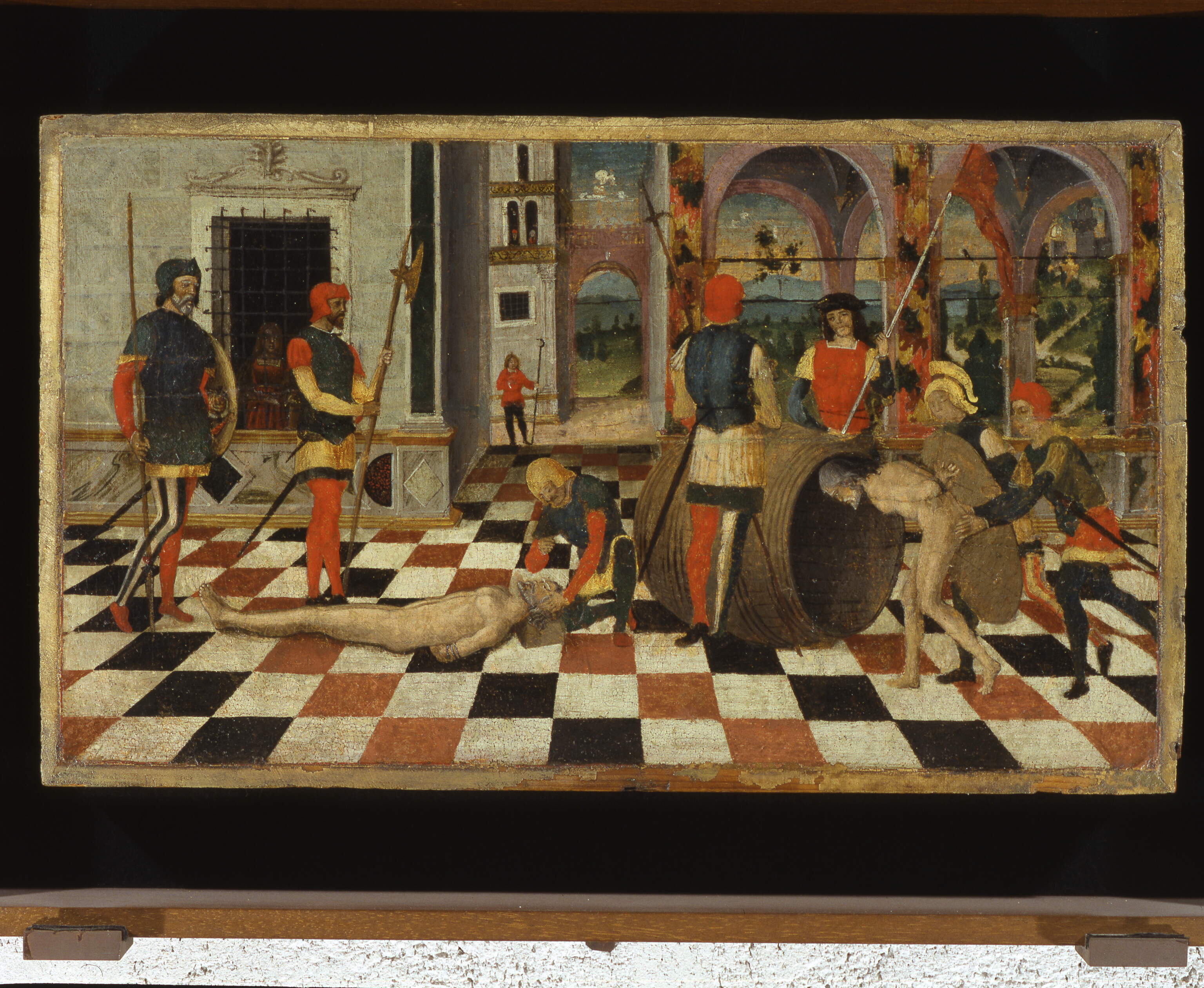 Supplizio di Attilio Regolo, Supplizio di Attilio Regolo (dipinto, frammento) di Mocetto Girolamo (seconda metà sec. XV)