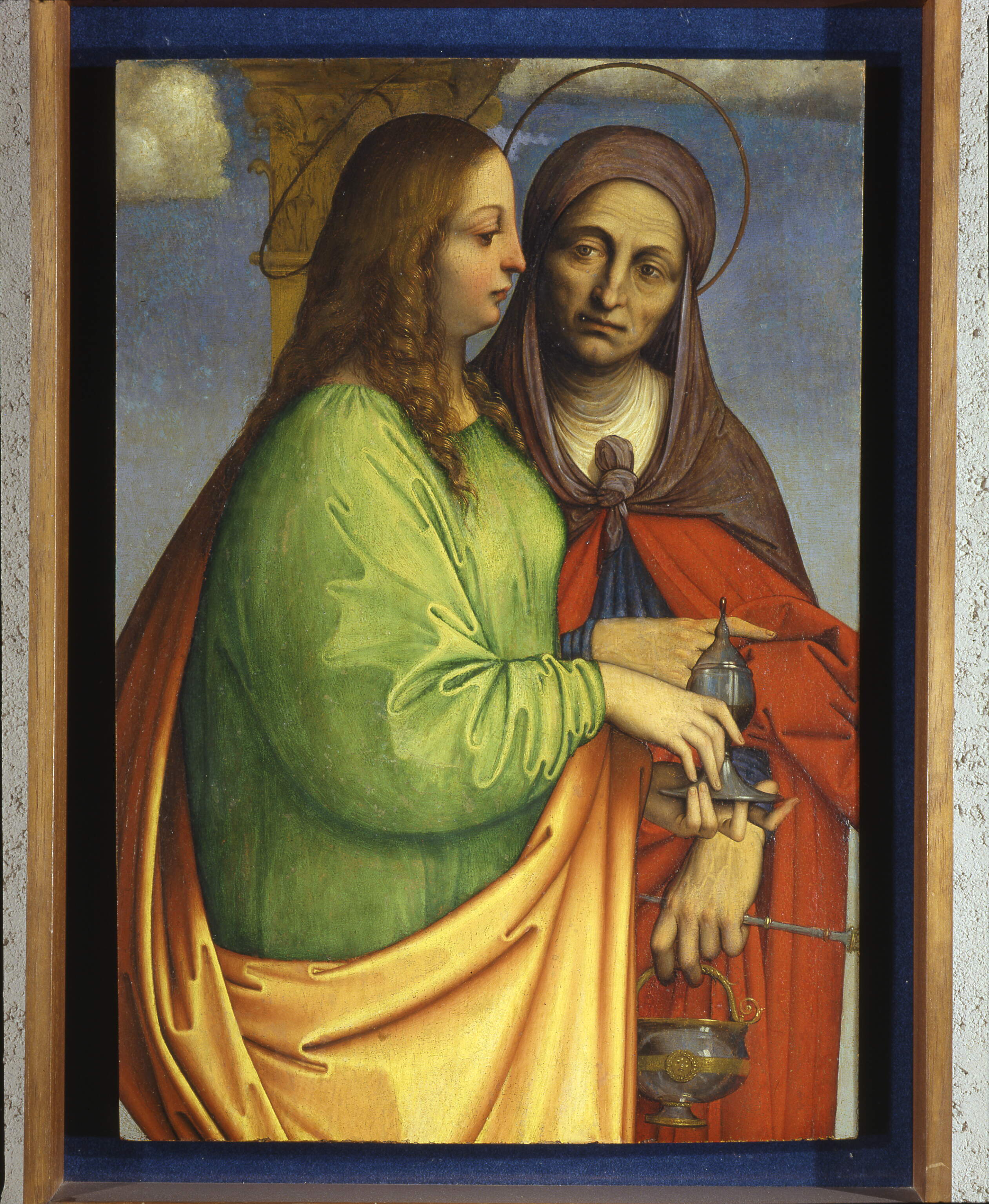 Le sante Marta e Maria Maddalena, Le sante Marta e Maria Maddalena (dipinto, frammento) di Giovanni Agostino da Lodi (inizio sec. XVI)