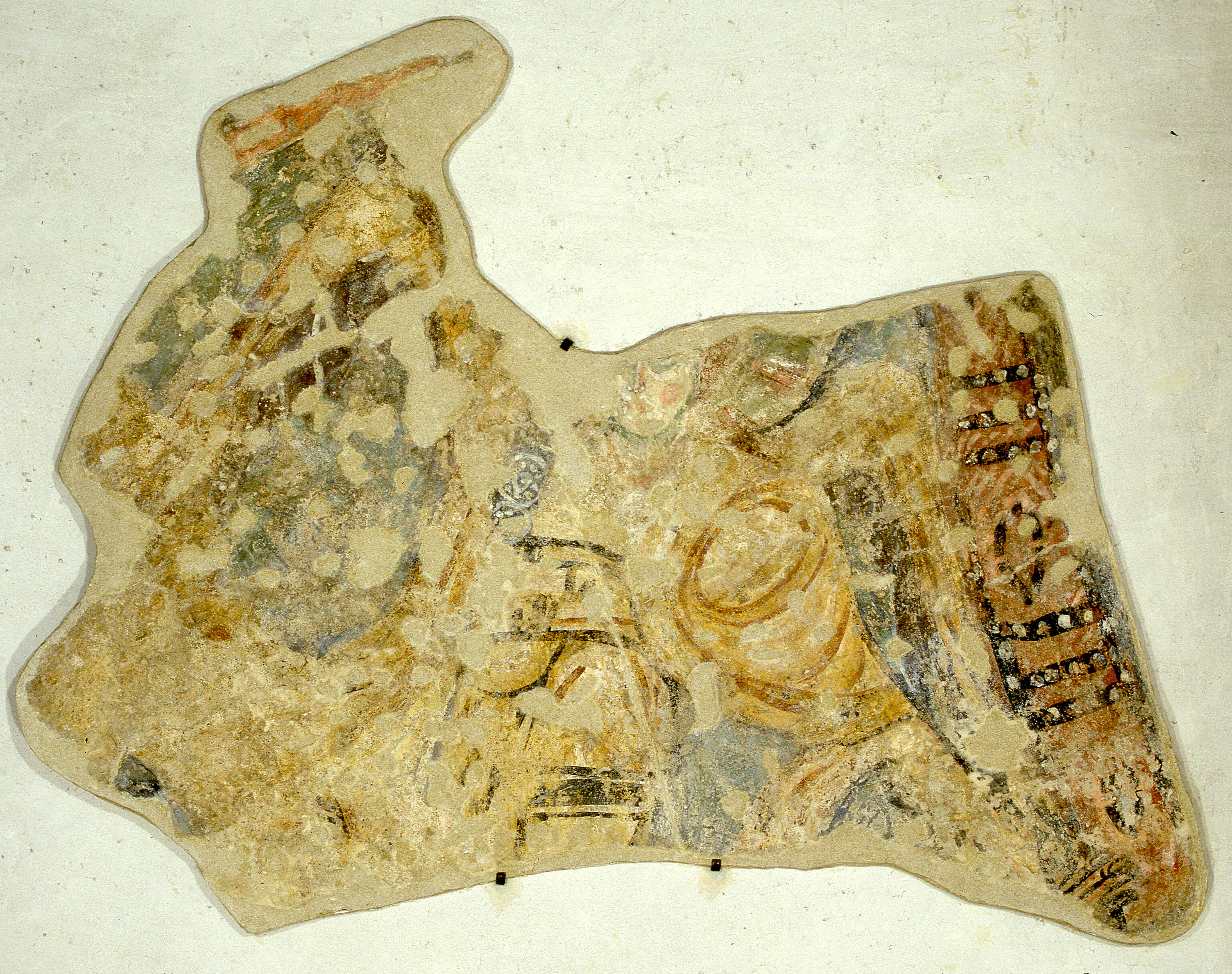 Maiestas Domini: angelo e cornice della mandorla, Maiestas Domini: angelo e cornice della mandorla (dipinto murale, frammento) di Pittori del 996 (sec. X)