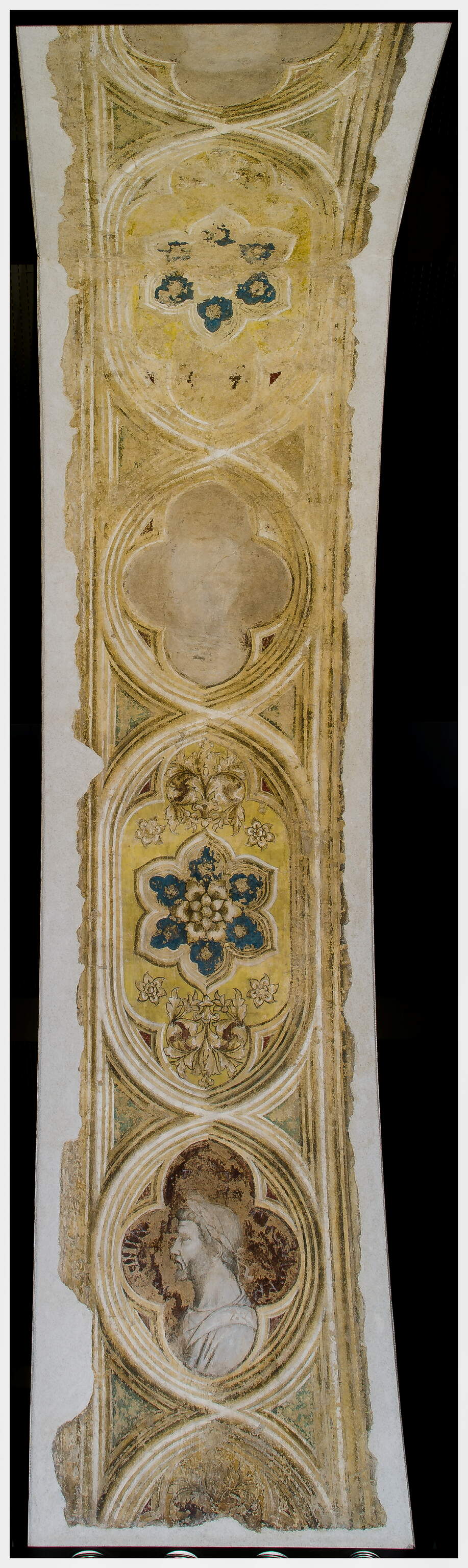 Busti di Massimino Augusto Cesare, Massimino Pio Augusto Germanico, Alessandro Severo, Faustina Seniore e decorazioni, Busti di Massimino Augusto Cesare, Massimino Pio Augusto Germanico, Alessandro Severo, Faustina Seniore e decorazioni (dipinto murale, frammento) di Altichiero (seconda metà sec. XIV)