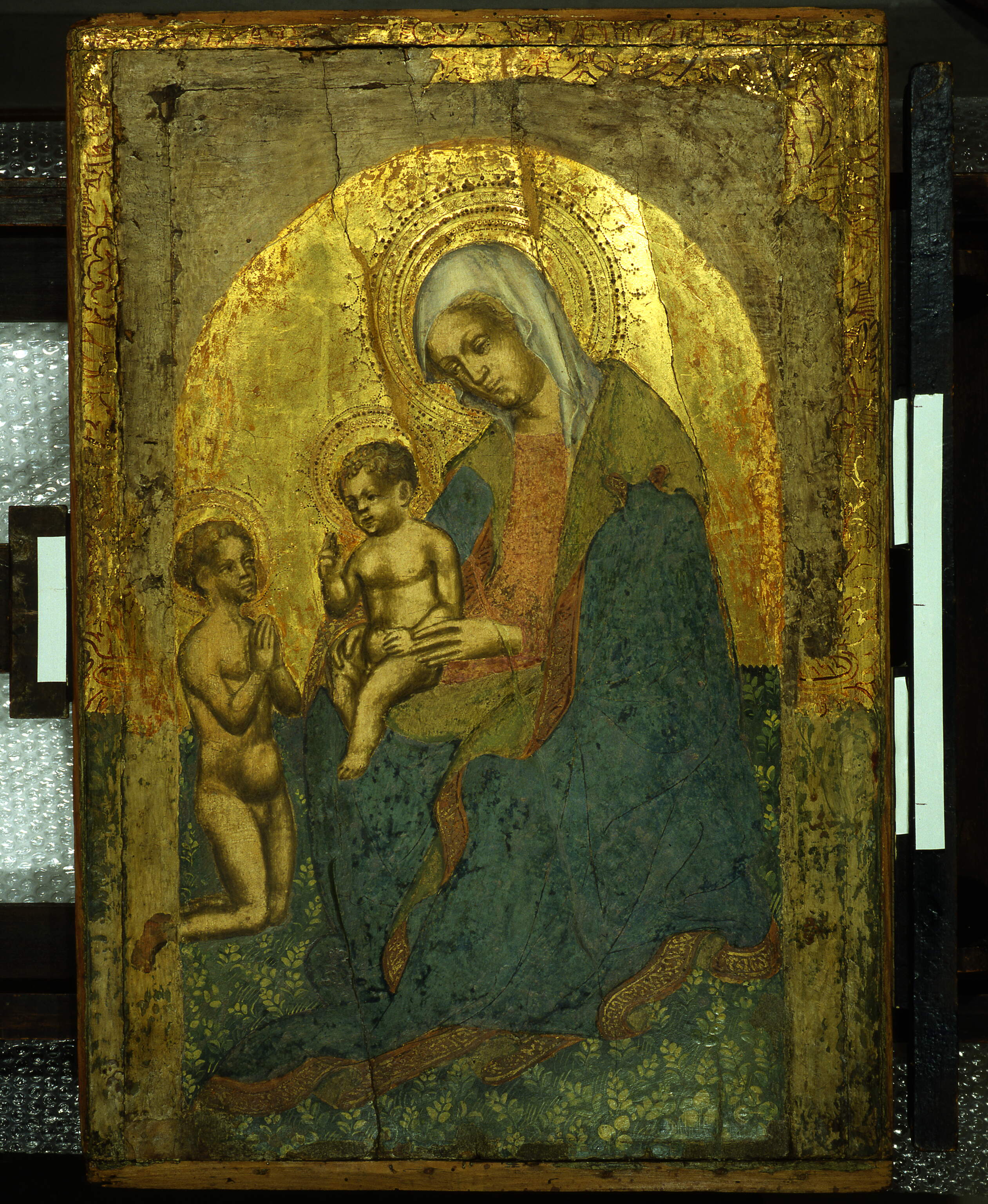 Madonna con il bambino e san Giovannino, Madonna con il bambino e san Giovannino (dipinto, opera isolata) di Lorenzo da Venezia (sec. XV)