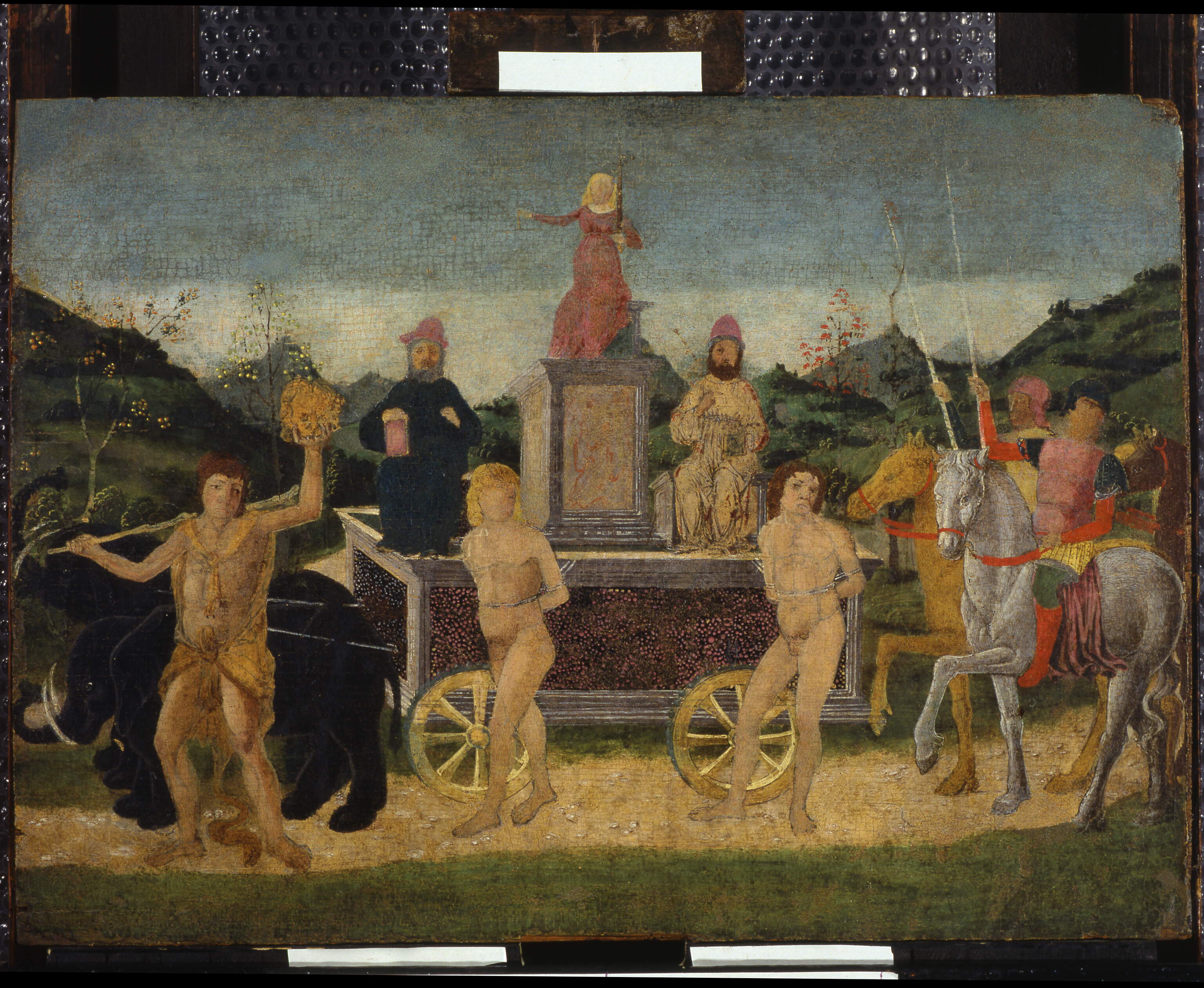 Trionfo della Fama, trionfo della Fama (cassone nuziale, frammento) - ambito veronese (secc. XV-XV)