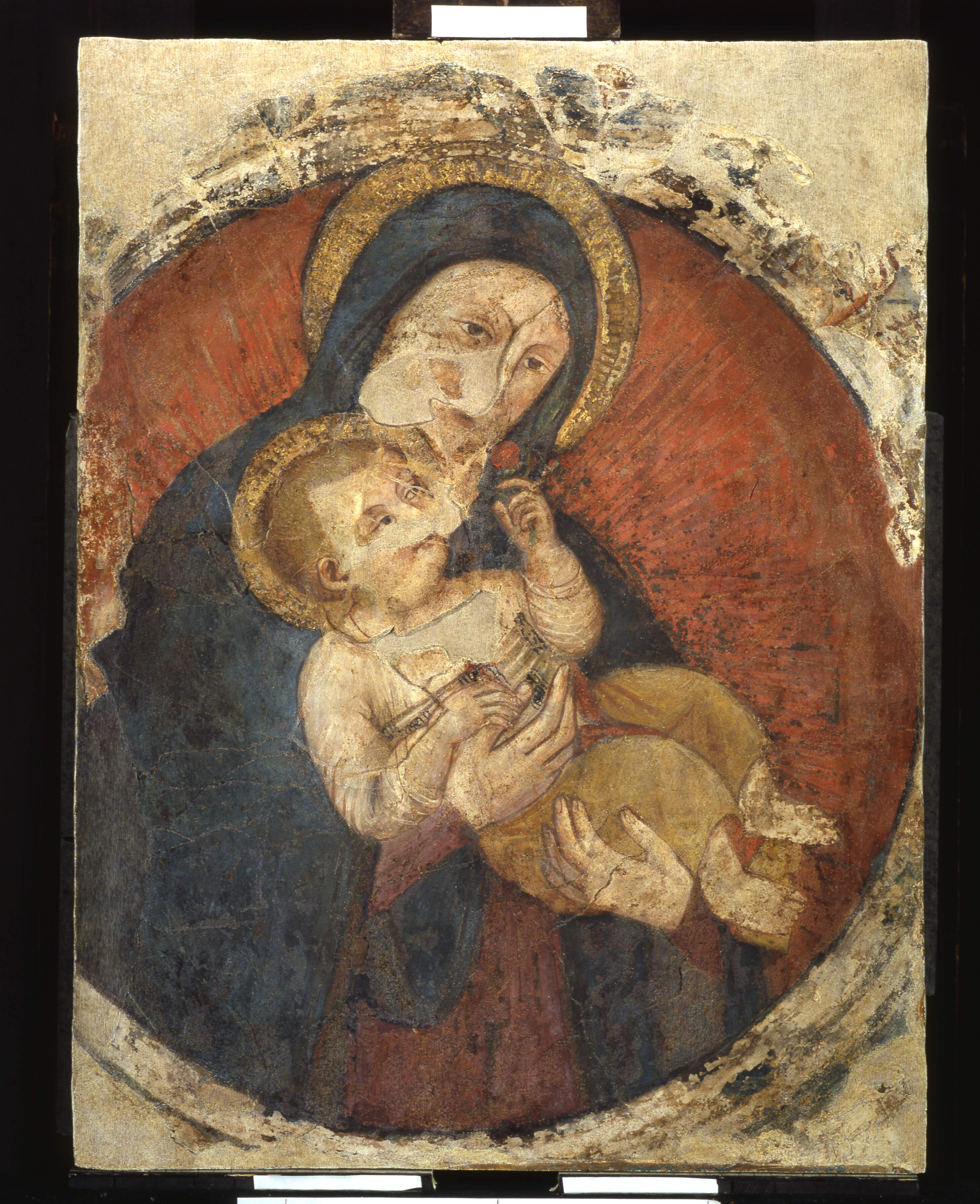 Madonna con il bambino, Madonna con il bambino (dipinto murale, frammento) - ambito veronese (fine sec. XIV)