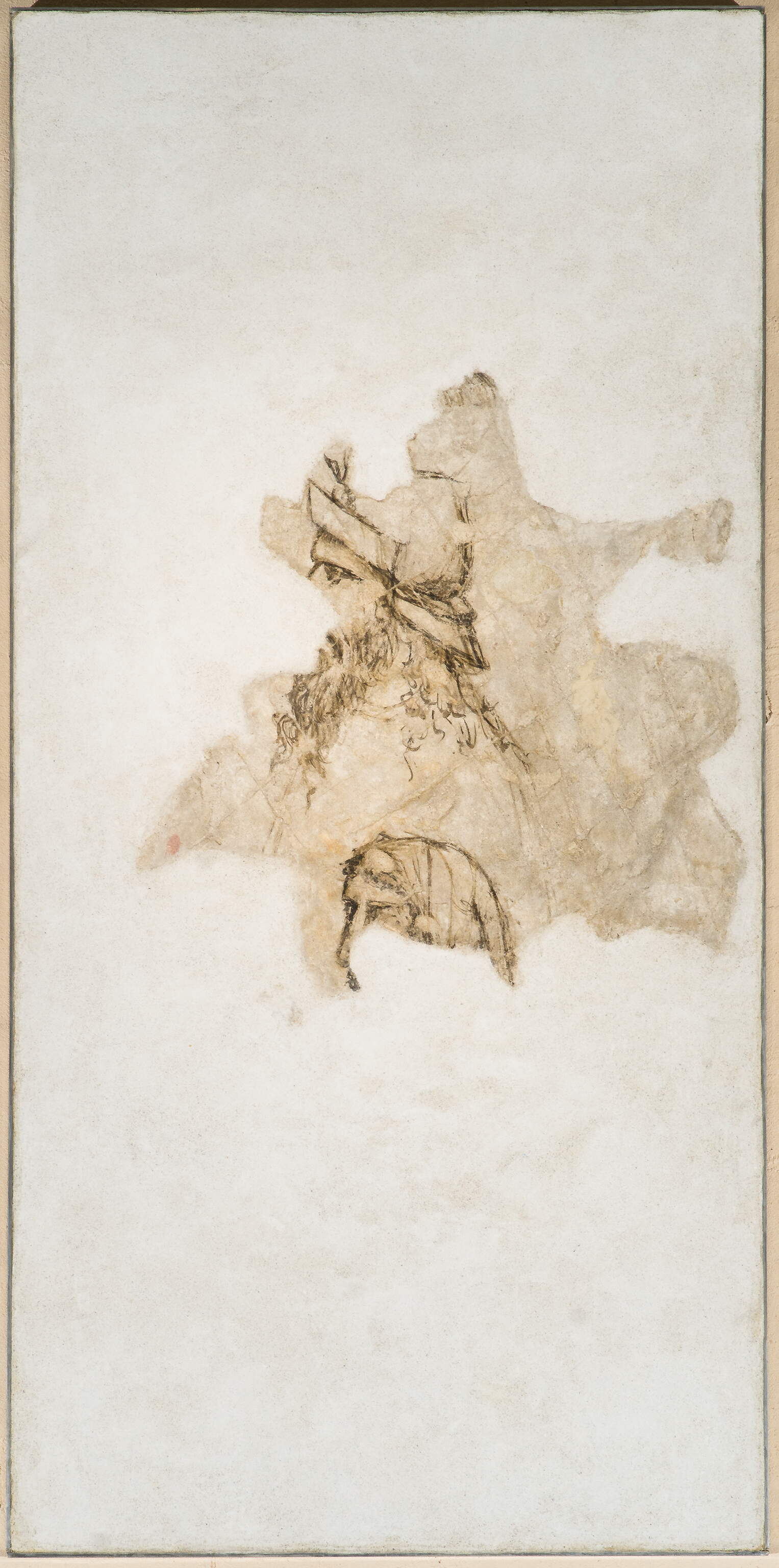 Due teste maschili, Due teste maschili (disegno murale, elemento d'insieme) di Altichiero (secc. XIV-XIV)