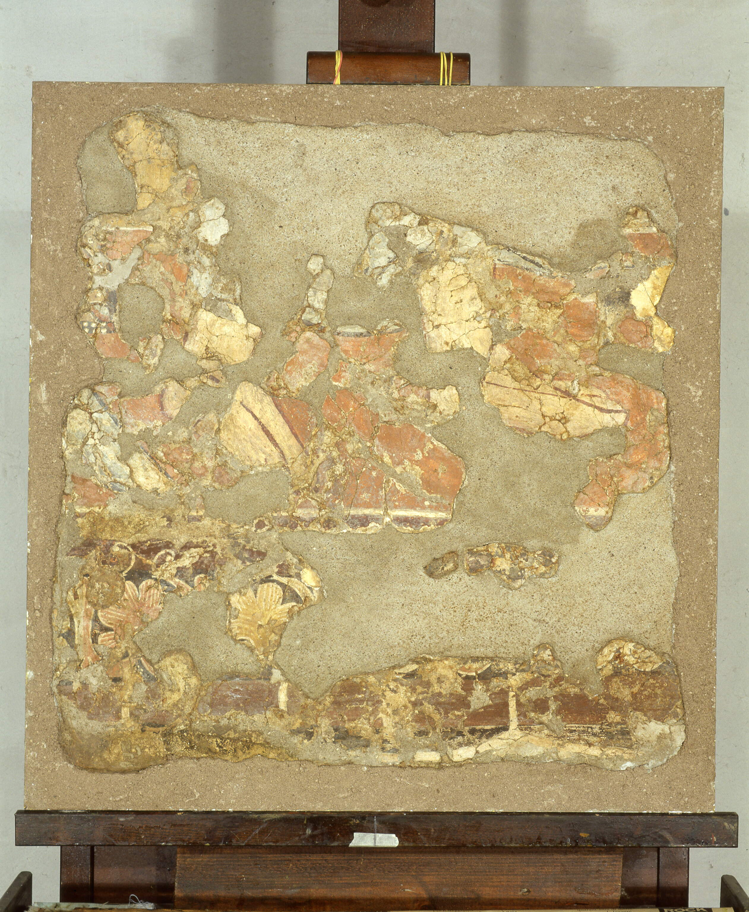 Cornice a palmette, Cornice a palmette (dipinto murale, frammento) - ambito veronese (prima metà sec. XII)