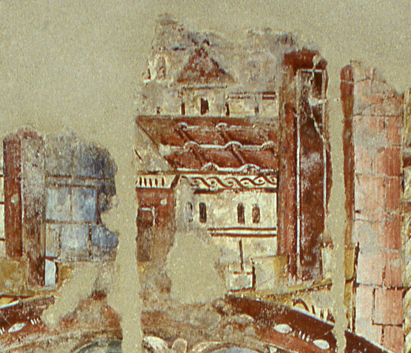 Città, Città (dipinto murale, frammento) - ambito veronese (prima metà sec. XII)