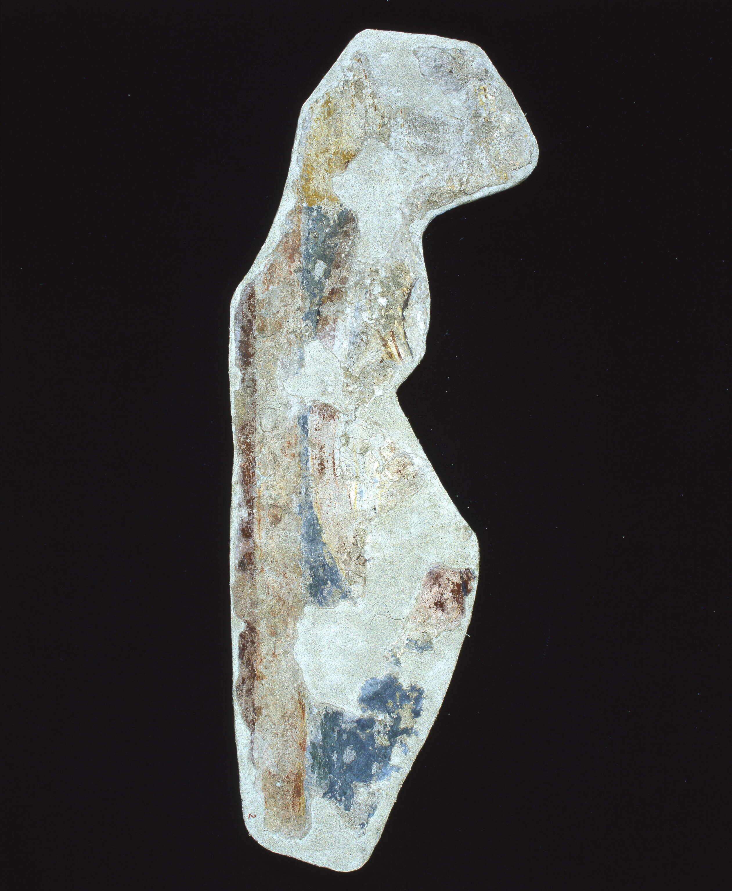 Cornice a fascia e figura, Cornice a fascia e figura (dipinto murale, frammento) - ambito veronese (prima metà sec. XII)