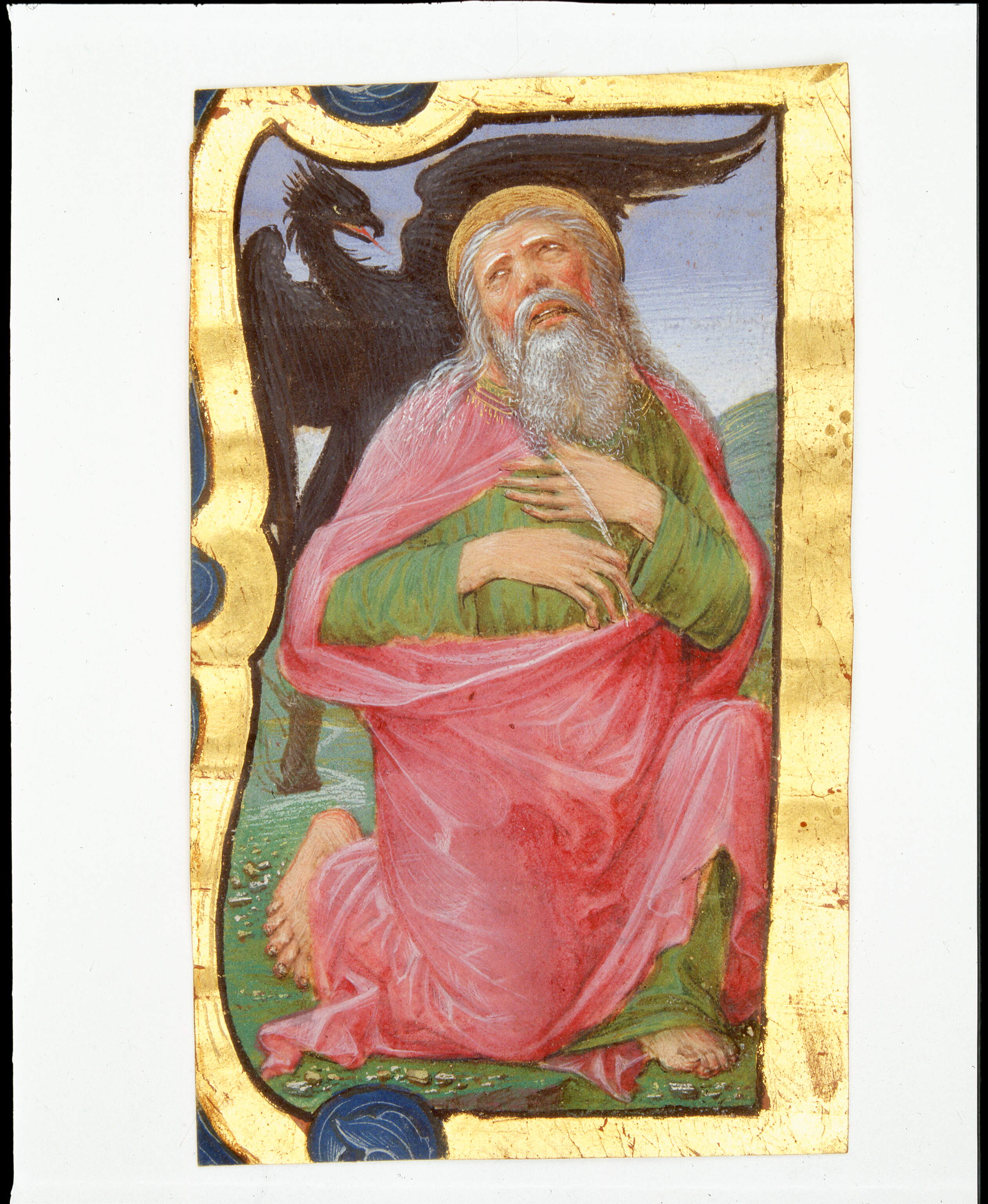 San Giovanni Evangelista, San Giovanni Evangelista (miniatura, frammento) di Bonfanti Liberale detto Liberale da Verona (secc. XV-XV)