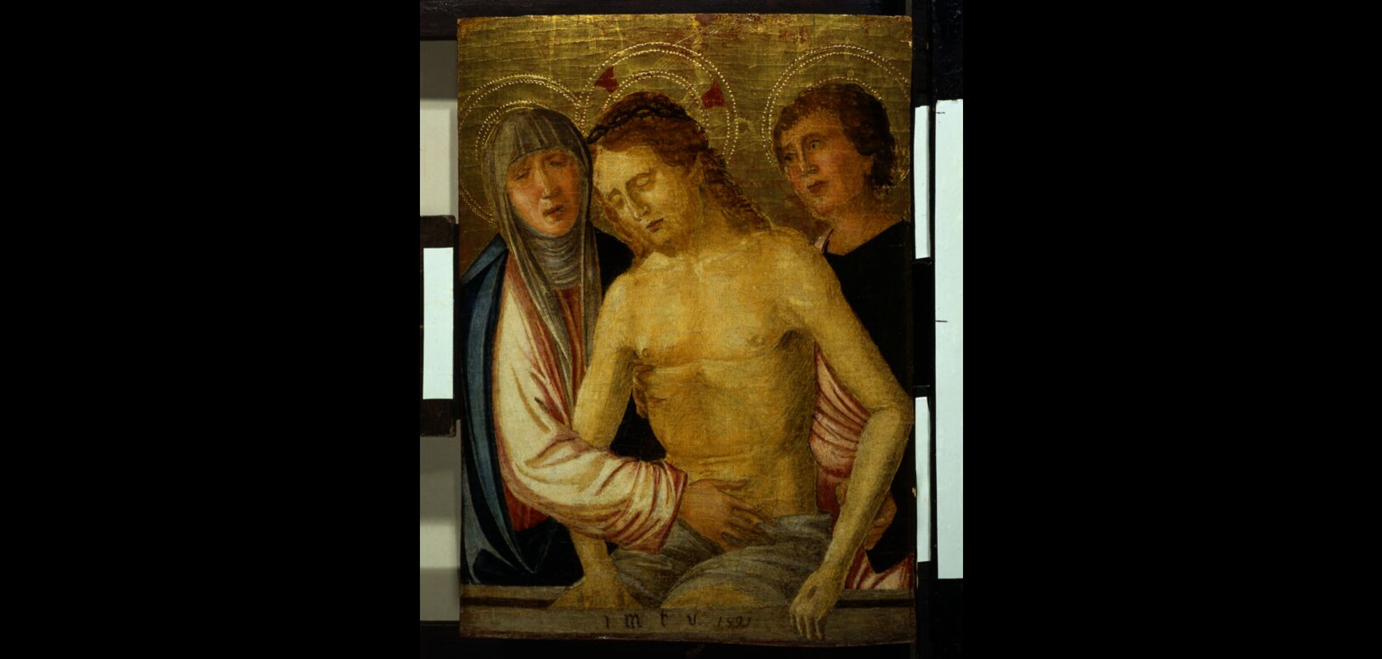 Pietà con san Giovanni evangelista, Pietà con san Giovanni evangelista (dipinto, opera isolata) - ambito veneto (fine sec. XV)