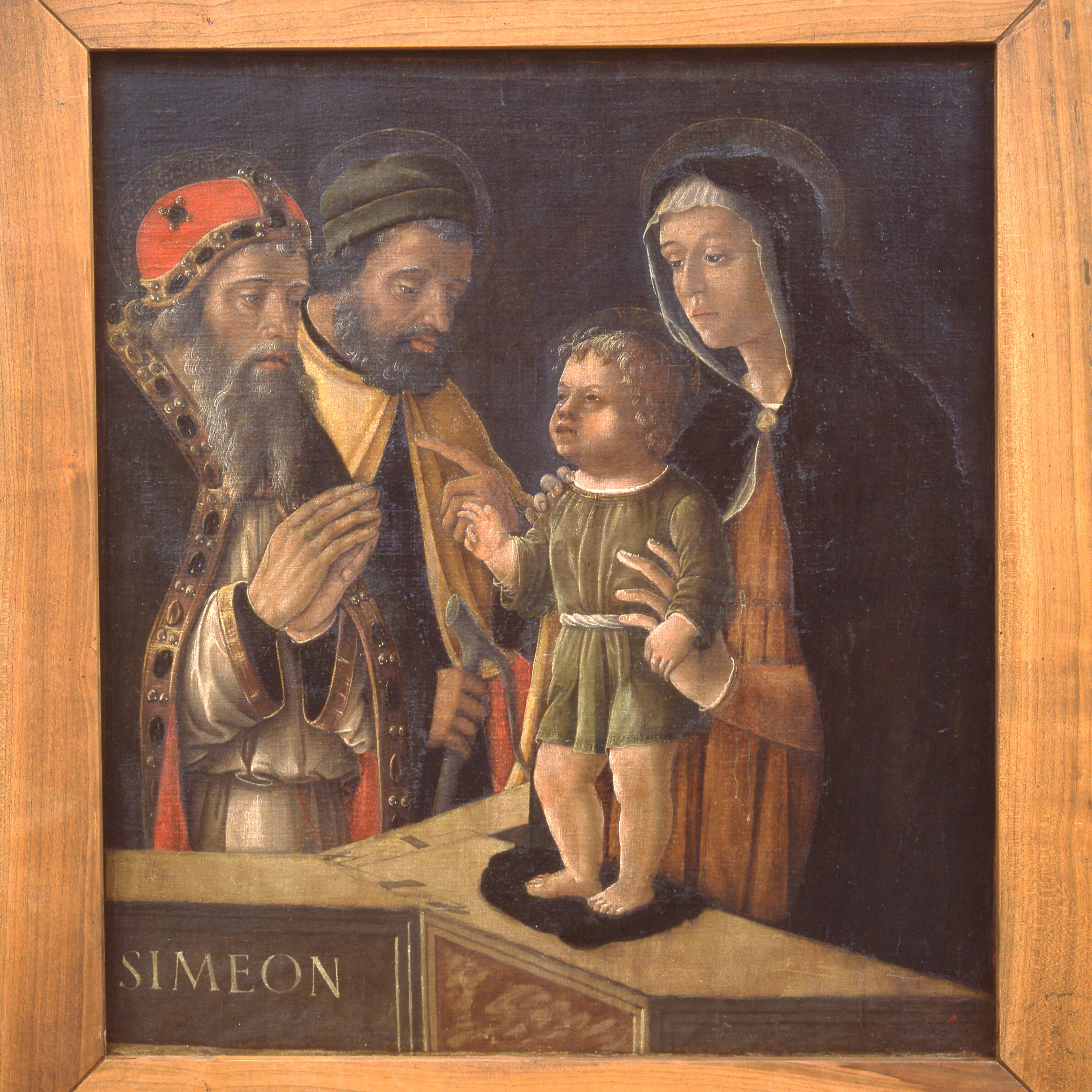 Presentazione di Gesù al tempio con san Simone, Presentazione di Gesù al tempio con san Simone (dipinto, opera isolata) di Angelo di Silvestro da Fiumicello detto Zoppo Angelo (sec. XV)