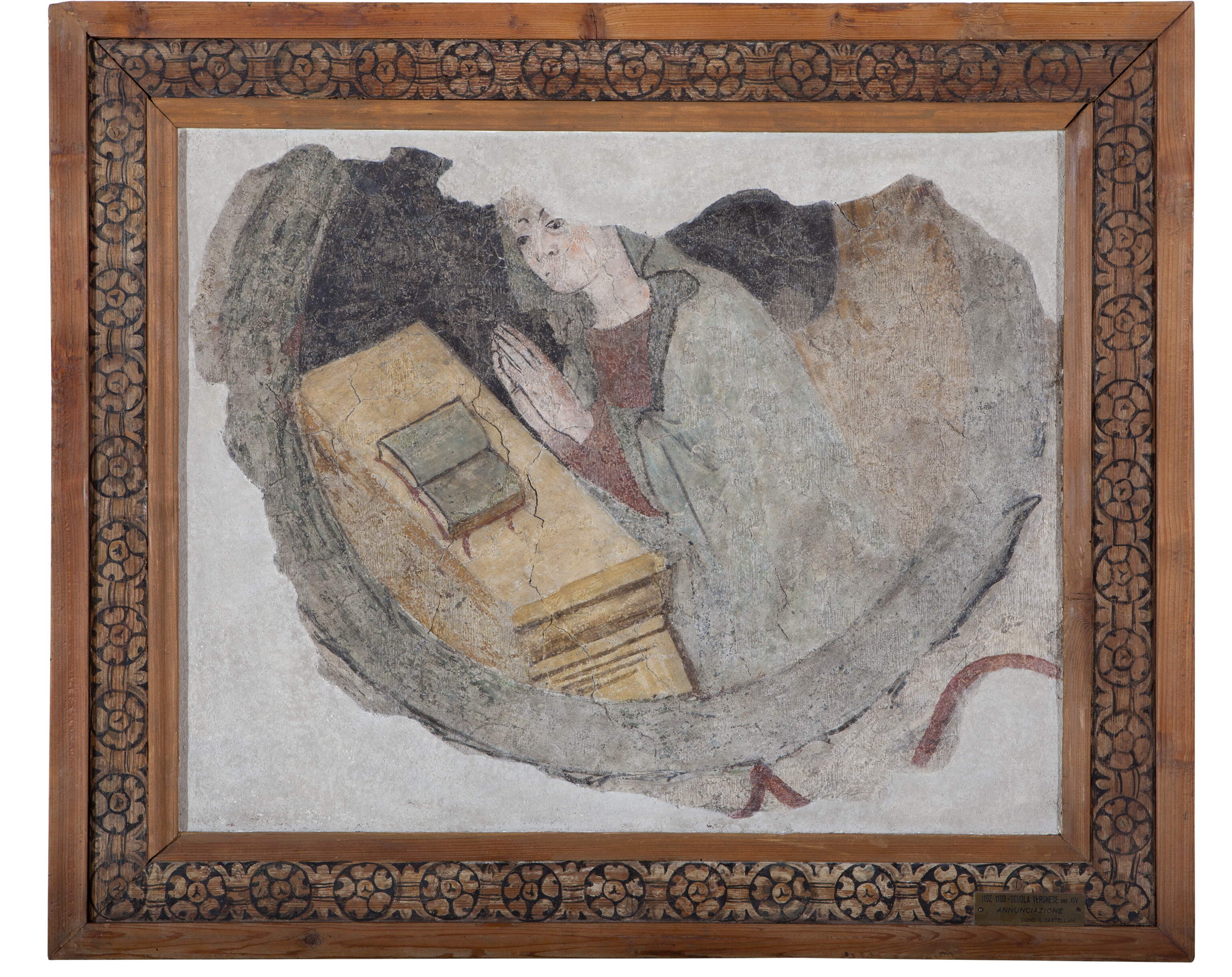 Vergine annunciata, Vergine annunciata (dipinto murale, frammento) - ambito veronese (seconda metà sec. XV)