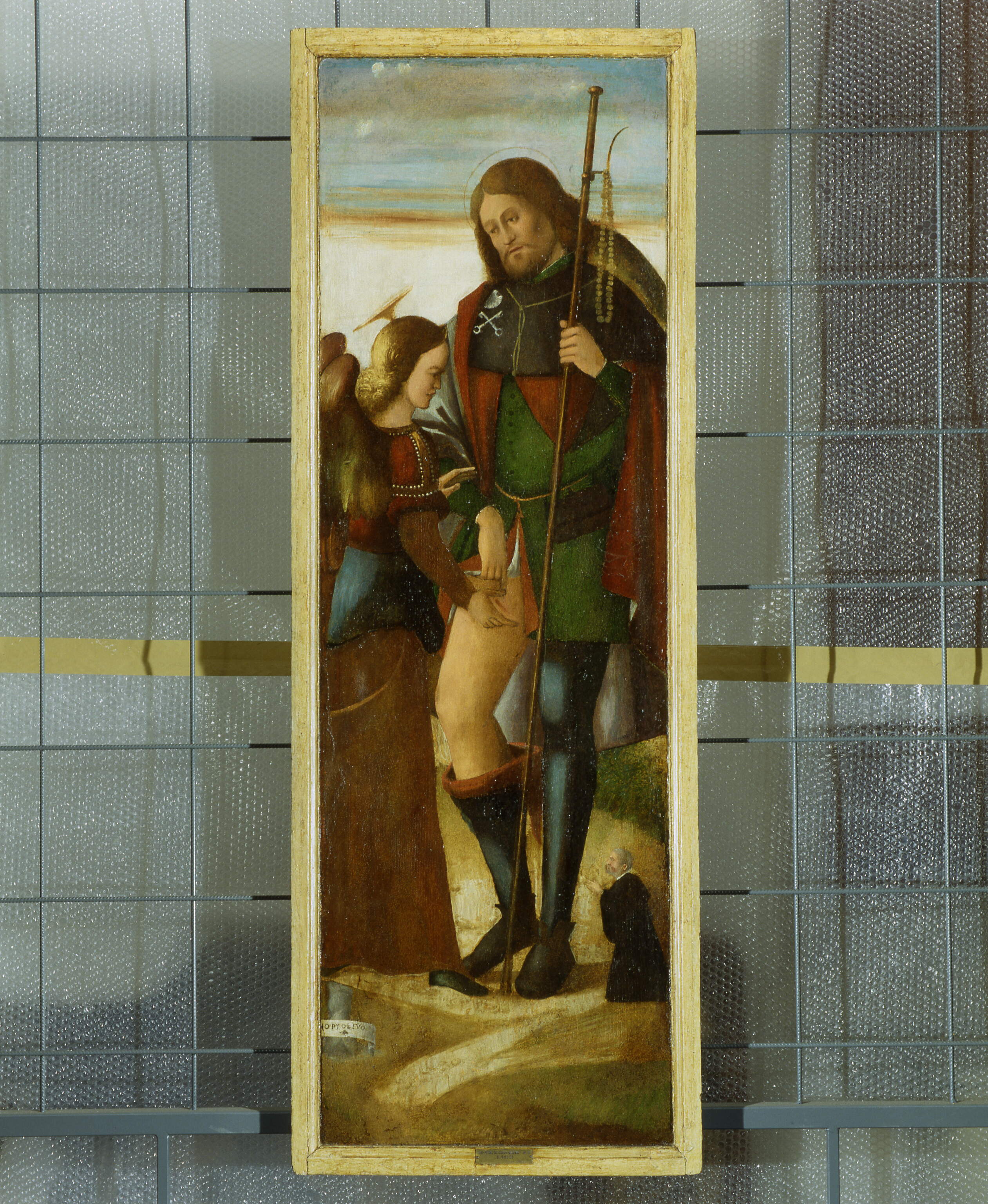 San Rocco con l’angelo e un devoto, San Rocco con l'angelo e un devoto (polittico dipinto, frammento) - ambito veronese (prima metà sec. XVI)