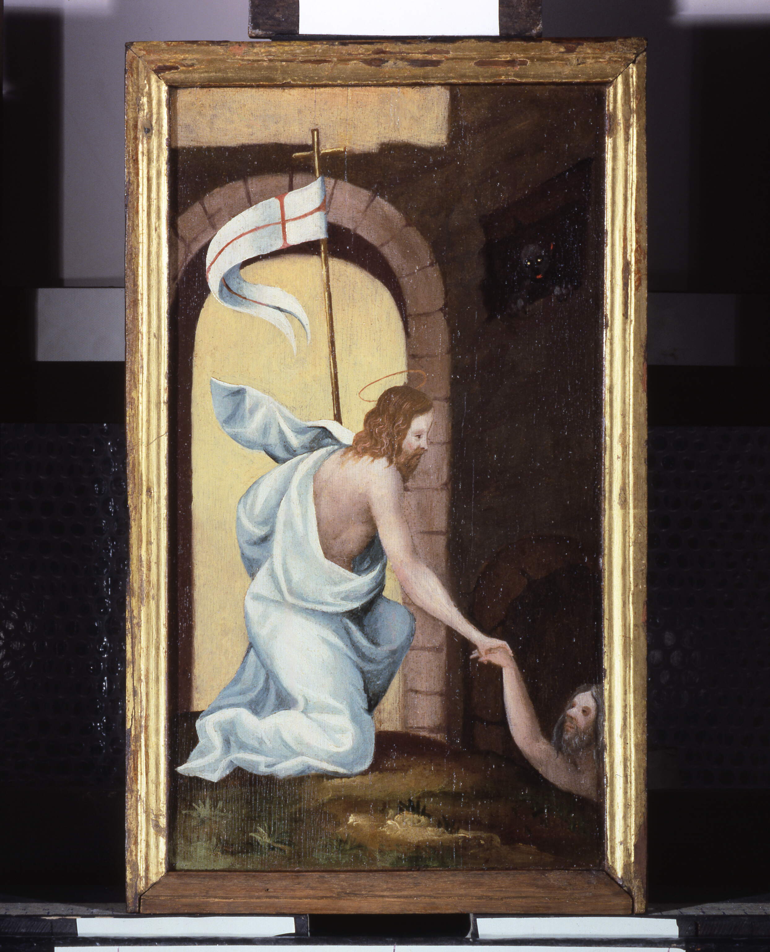 Discesa al limbo, discesa di Cristo al limbo (predella dipinta, frammento) - ambito veronese (prima metà sec. XVI)