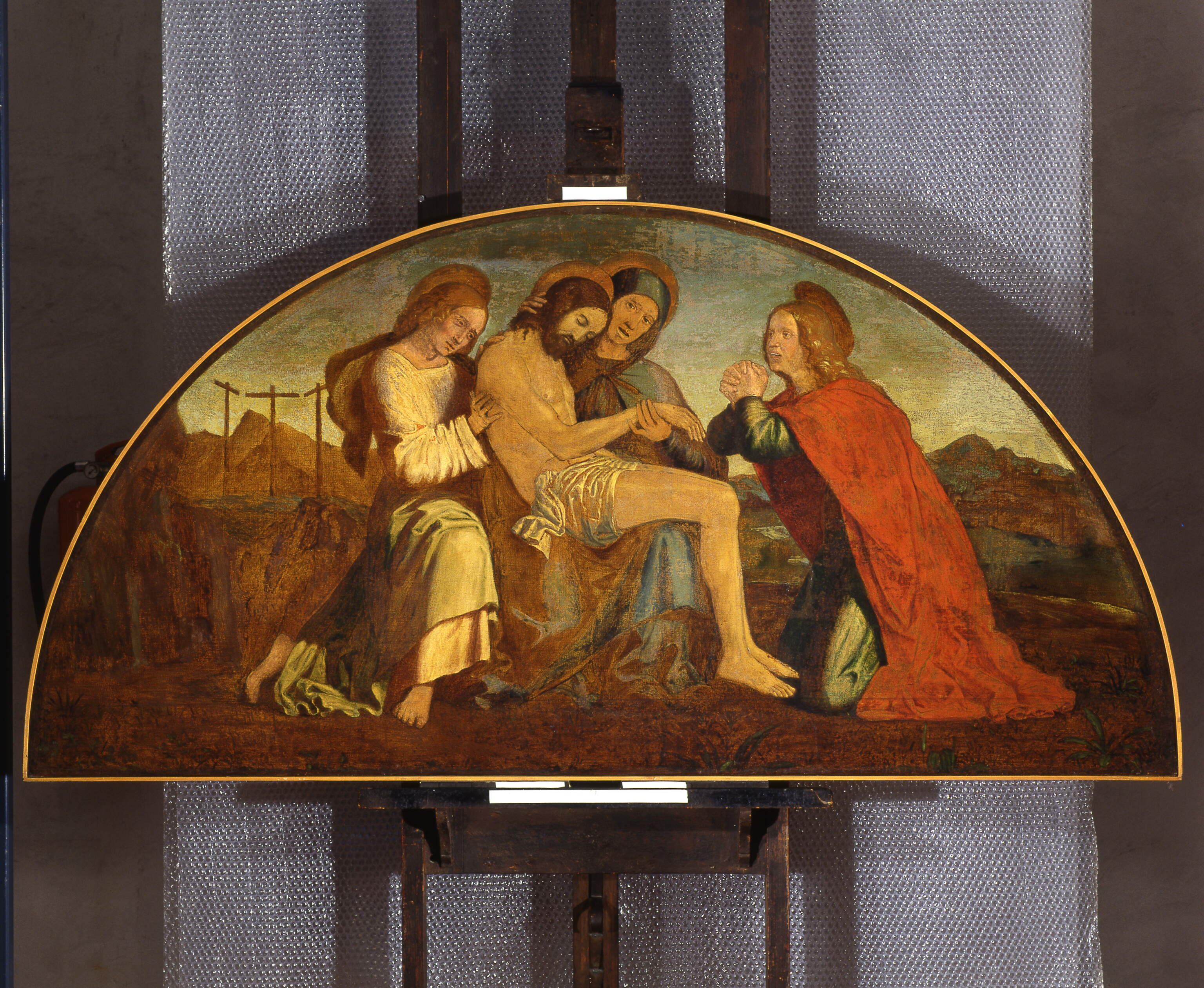 Cristo deposto, Cristo deposto (dipinto, frammento) di Morone Francesco (secc. XVI-XVI)