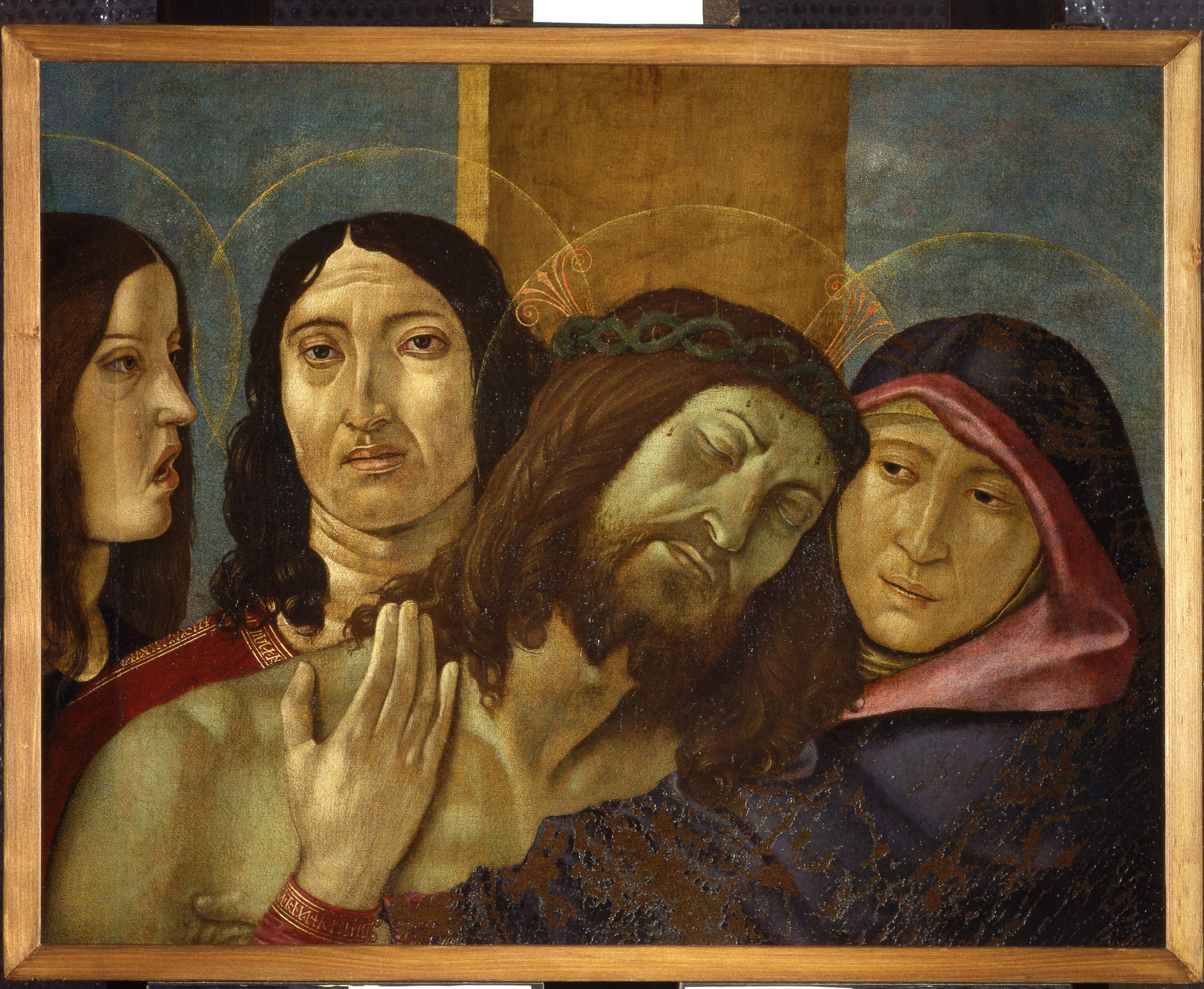 Cristo deposto, Cristo deposto (dipinto, opera isolata) di Bonsignori Francesco (secc. XV-XV)