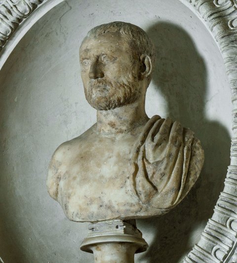 busto/ maschile, Busto con ritratto (SECOLI/ III)