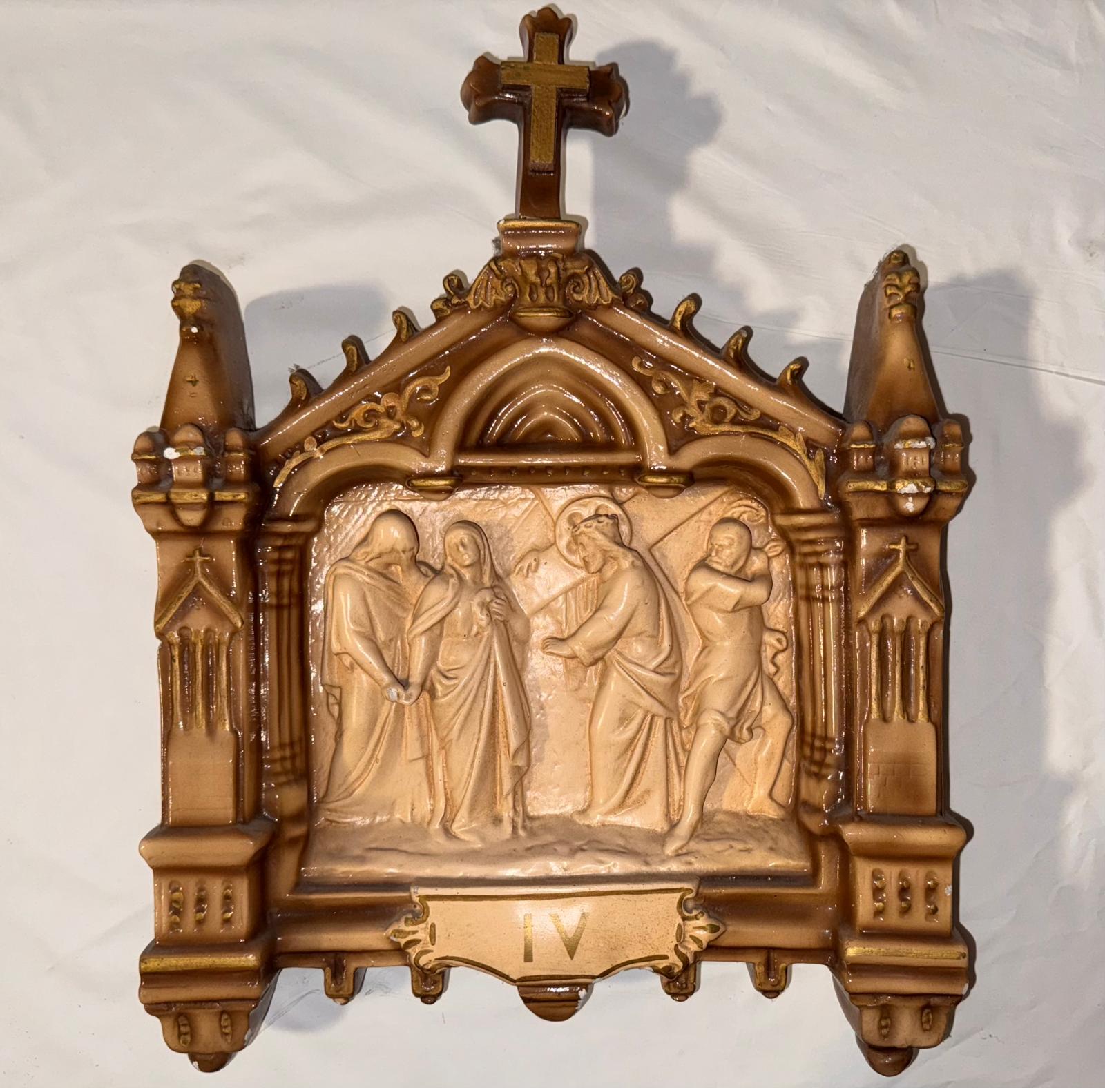 stazione IV: Gesù incontra sua Madre (stazione della Via Crucis) - ambito campano (XIX)