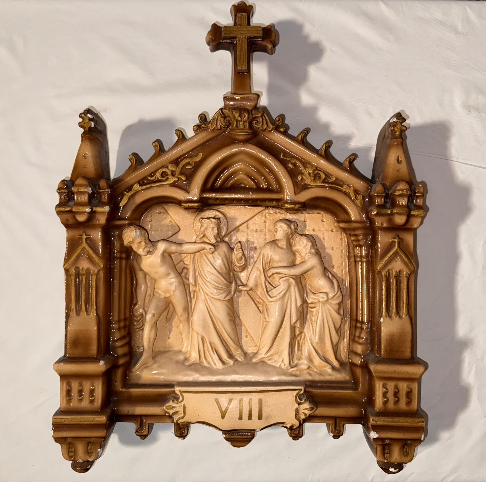 stazione VIII: Gesù consola le donne di Gerusalemme (stazione della Via Crucis) - ambito campano (XIX)