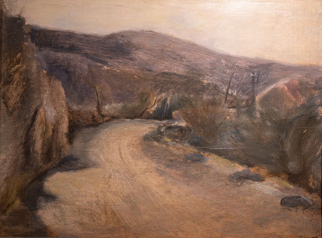 Strada di Anticoli, Studio, strada tra le colline di Anticoli Corrado (dipinto) di Gaudenzi Enrico (XX)
