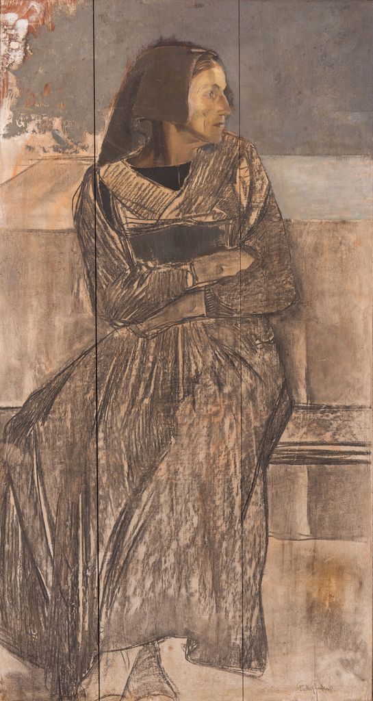 La vecchia Lolli, ritratto di Domenica di Lolli (dipinto) di Gaudenzi Pietro (XX)