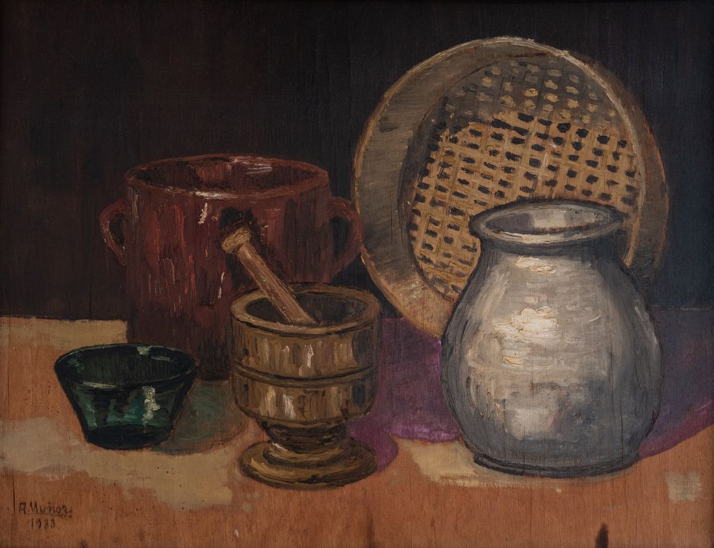 Natura morta, natura morta (dipinto) di Muñoz Antonio (XX)