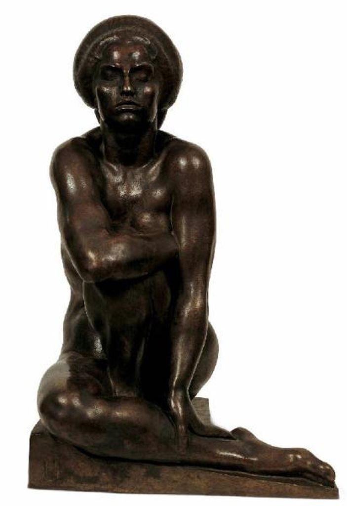 Enigma, figura femminile nuda seduta (scultura) di Selva Attilio (XX)