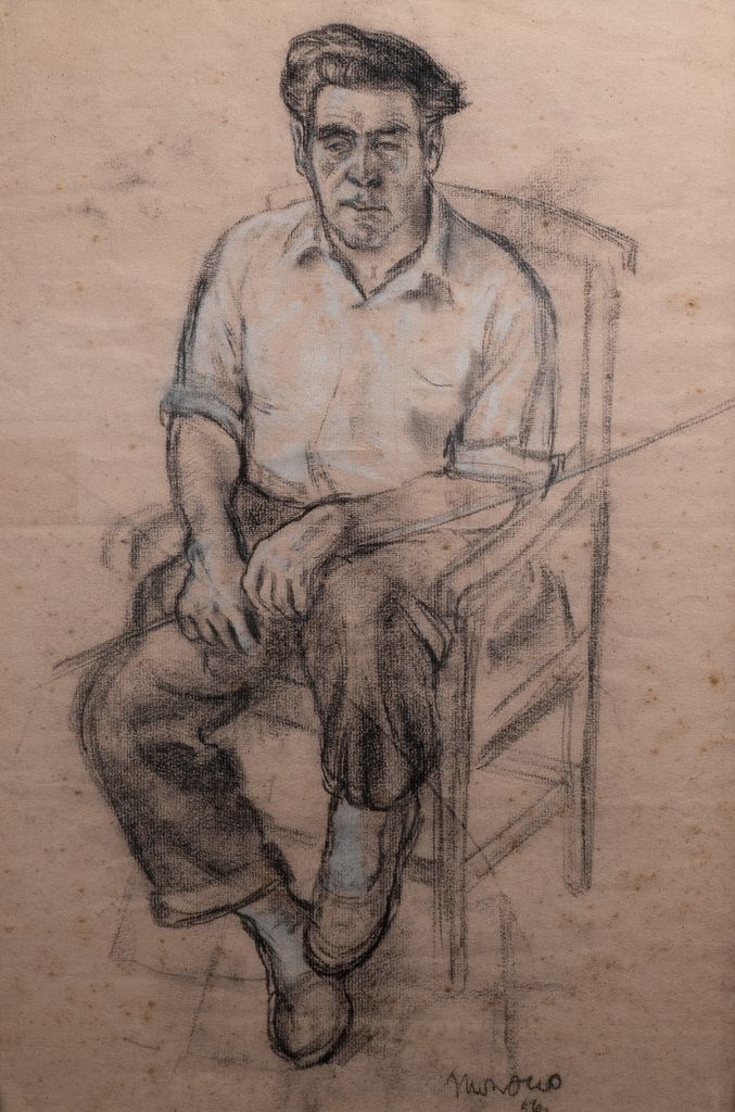 Ritratto di Mario Toppi, ritratto di Mario Toppi (disegno) di Morrocco Alberto (XX)