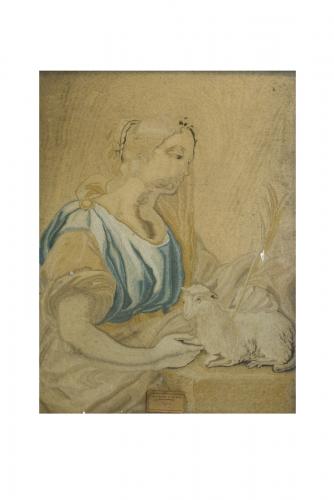 Sant'Agnese (tessuto) - ambito Italia meridionale (metà sec. XVIII)