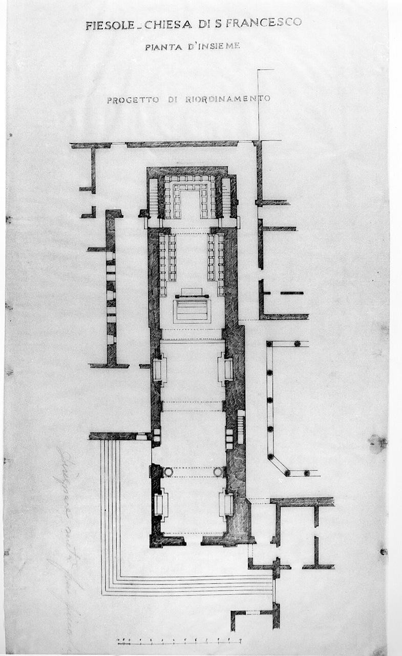 pianta della chiesa di S. Francesco (disegno) di Castellucci Giuseppe (sec. XX)