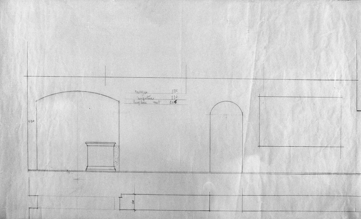 studio architettonico di parete (disegno) - ambito fiorentino (sec. XX)