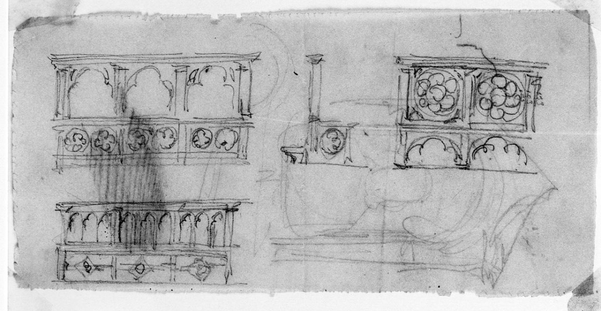 studi di panca (disegno) di Castellucci Giuseppe (sec. XX)