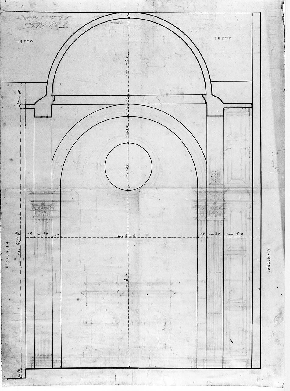 progetto per la cappella di S. Antonio da Padova (disegno) di Castellucci Giuseppe (sec. XX)