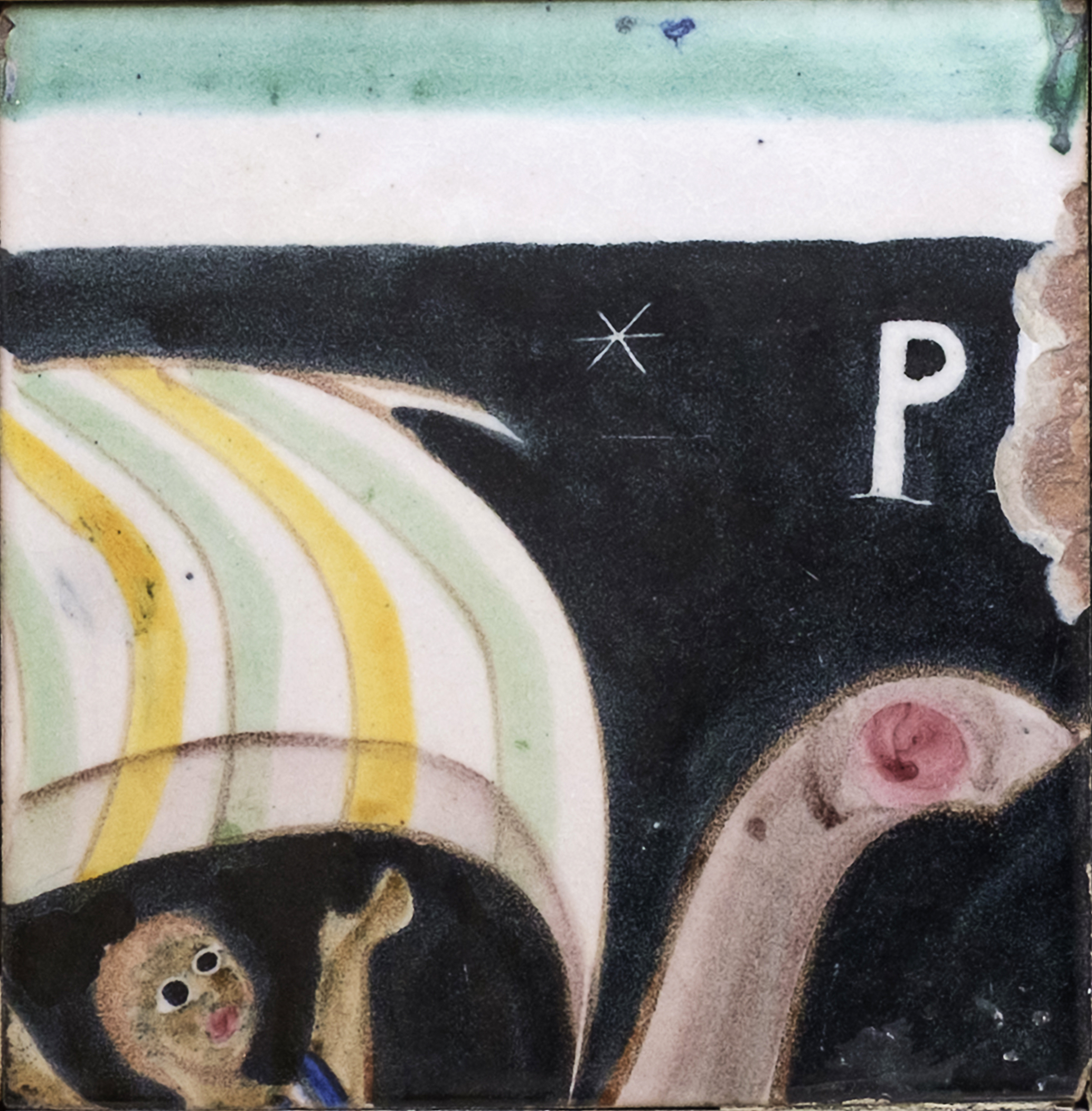 Profeta Jonas, vela e prua della barca (piastrella) di Dölker, Richard (prima metà XX)