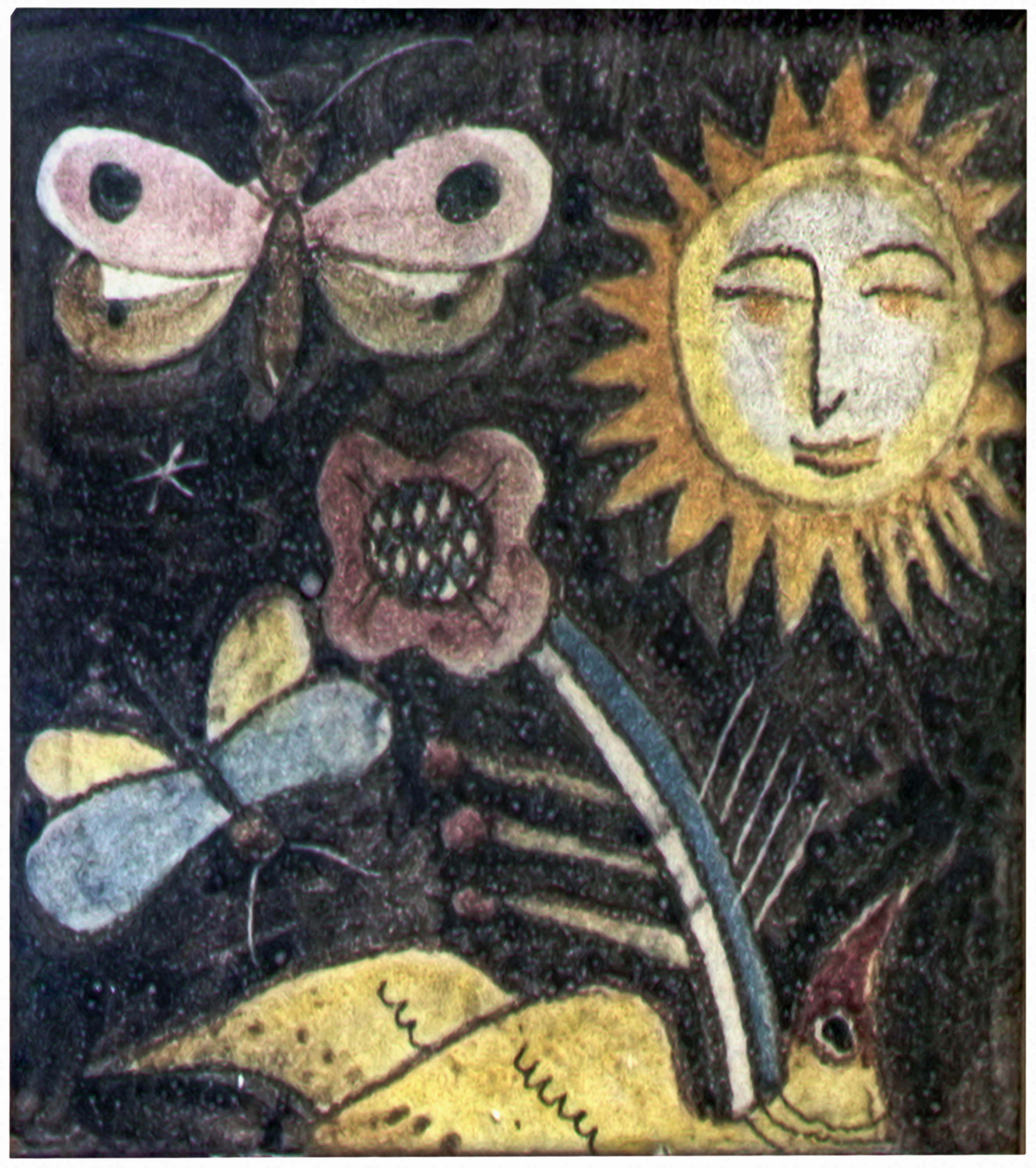 Figure umane tra elementi della natura (piastrella) di Dölker, Richard (XX)