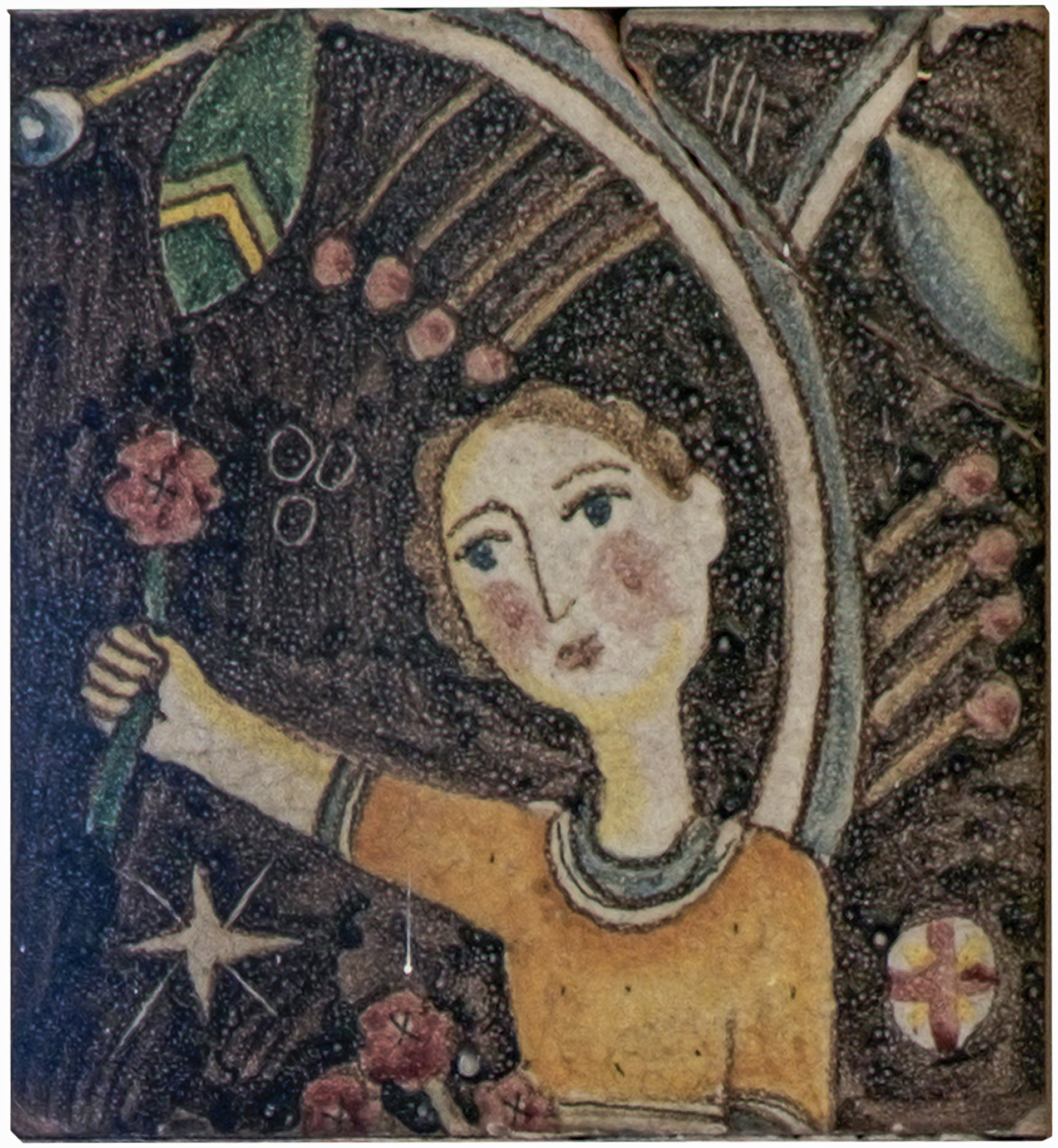 Figure umane tra elementi della natura (piastrella) di Dölker, Richard (XX)