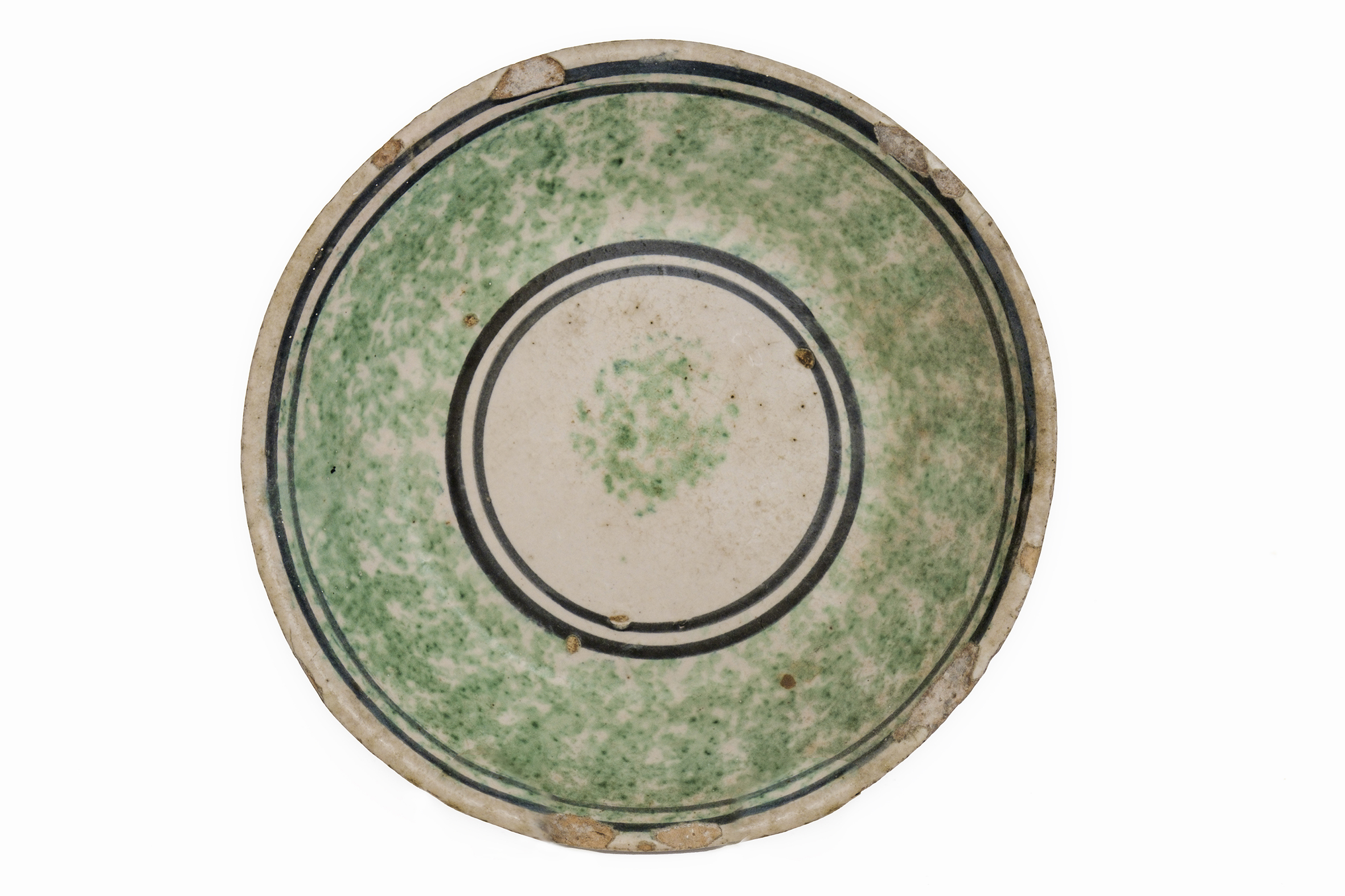 decorazione a spugnetta (piatto) - AMBITO VIETRESE (seconda metà XIX)