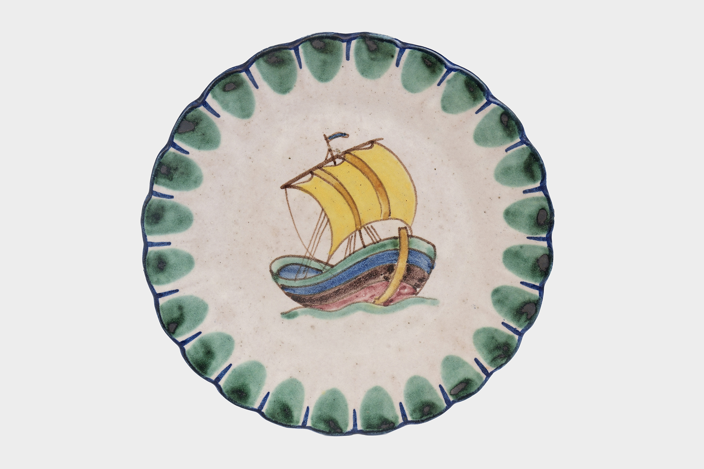 veliero (piatto) di MACS Manifattura Artistica Ceramica Salerno | (anni quaranta XX)