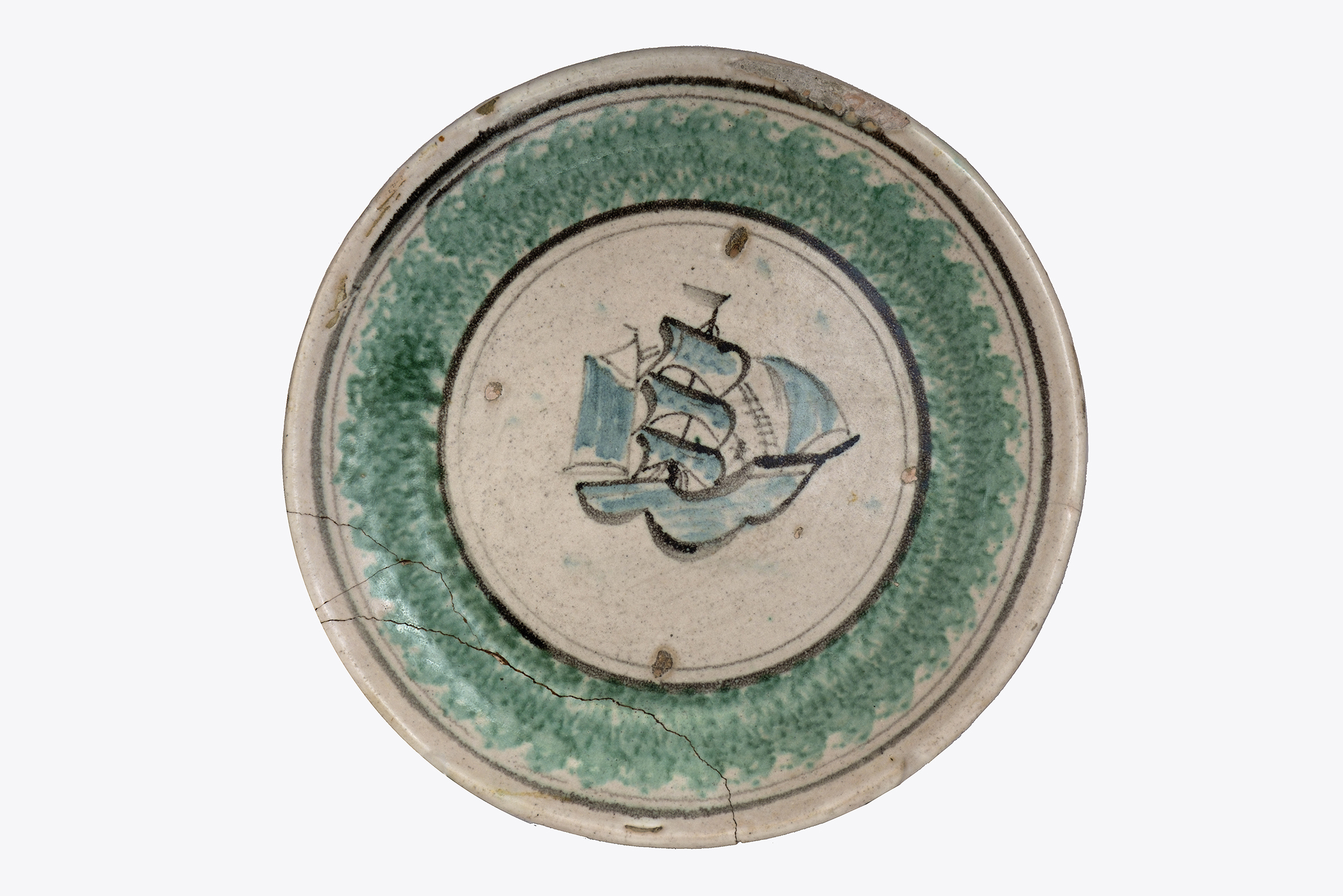 veliero (piatto) - AMBITO VIETRESE (seconda metà XIX)