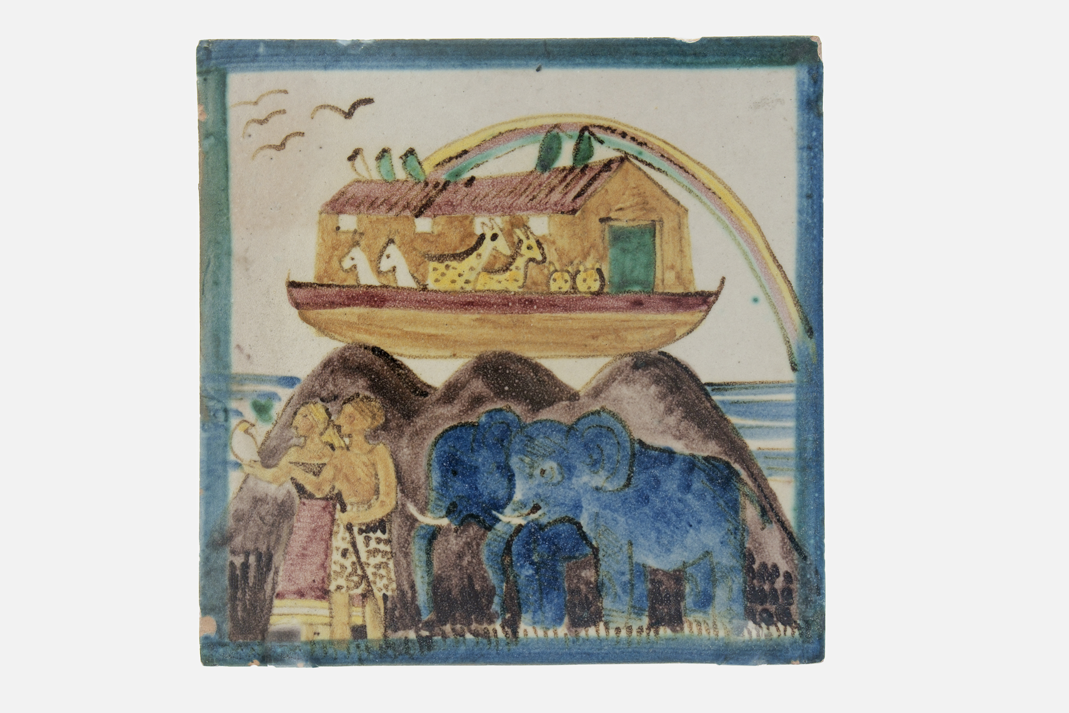 arca di Noè (piastrella) di Dölker, Richard (laboratorio) - ambito vietrese (anni venti, anni trenta XX, XX)
