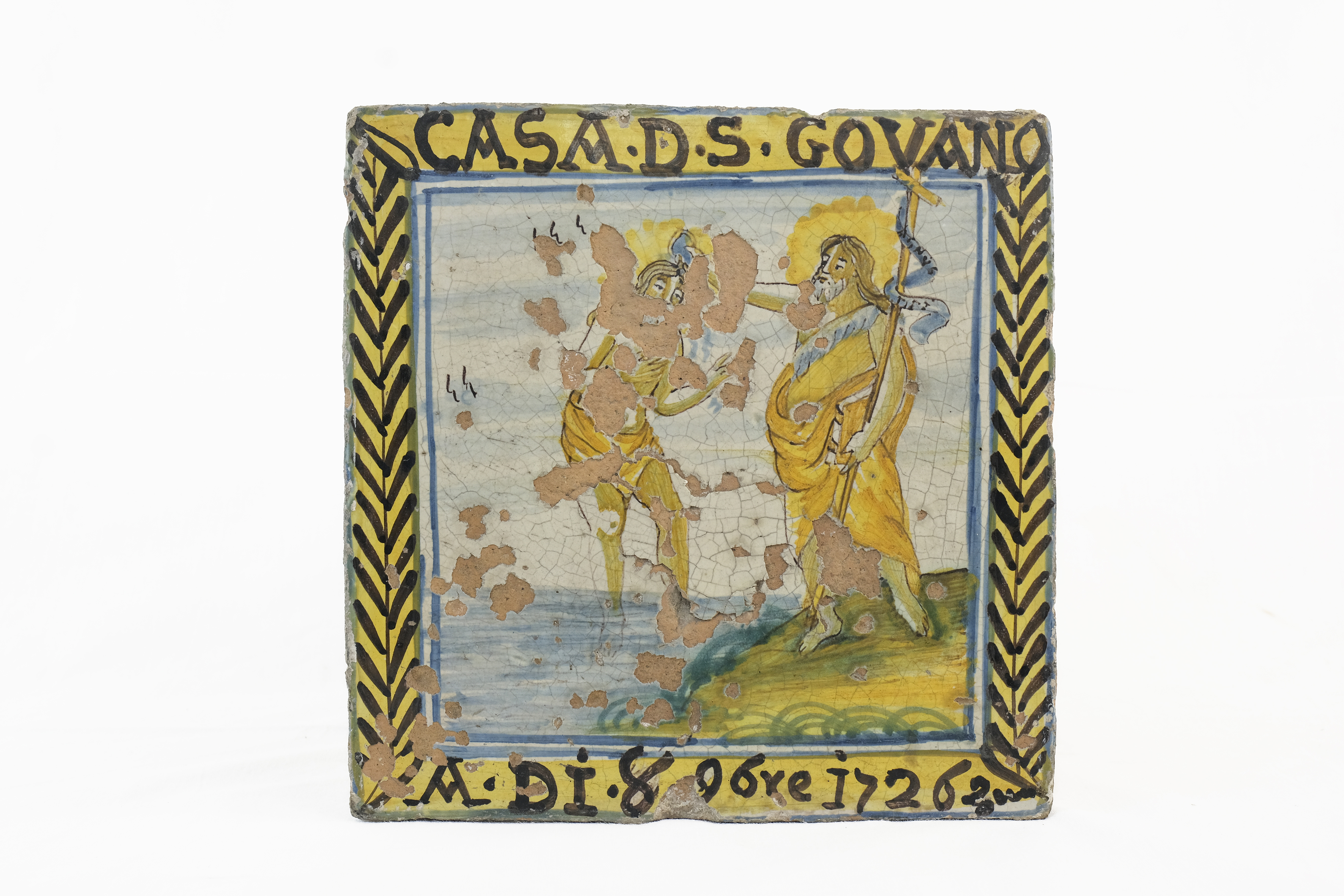 battesimo di Cristo (targa devozionale) - ambito vietrese (secondo quarto XVIII)