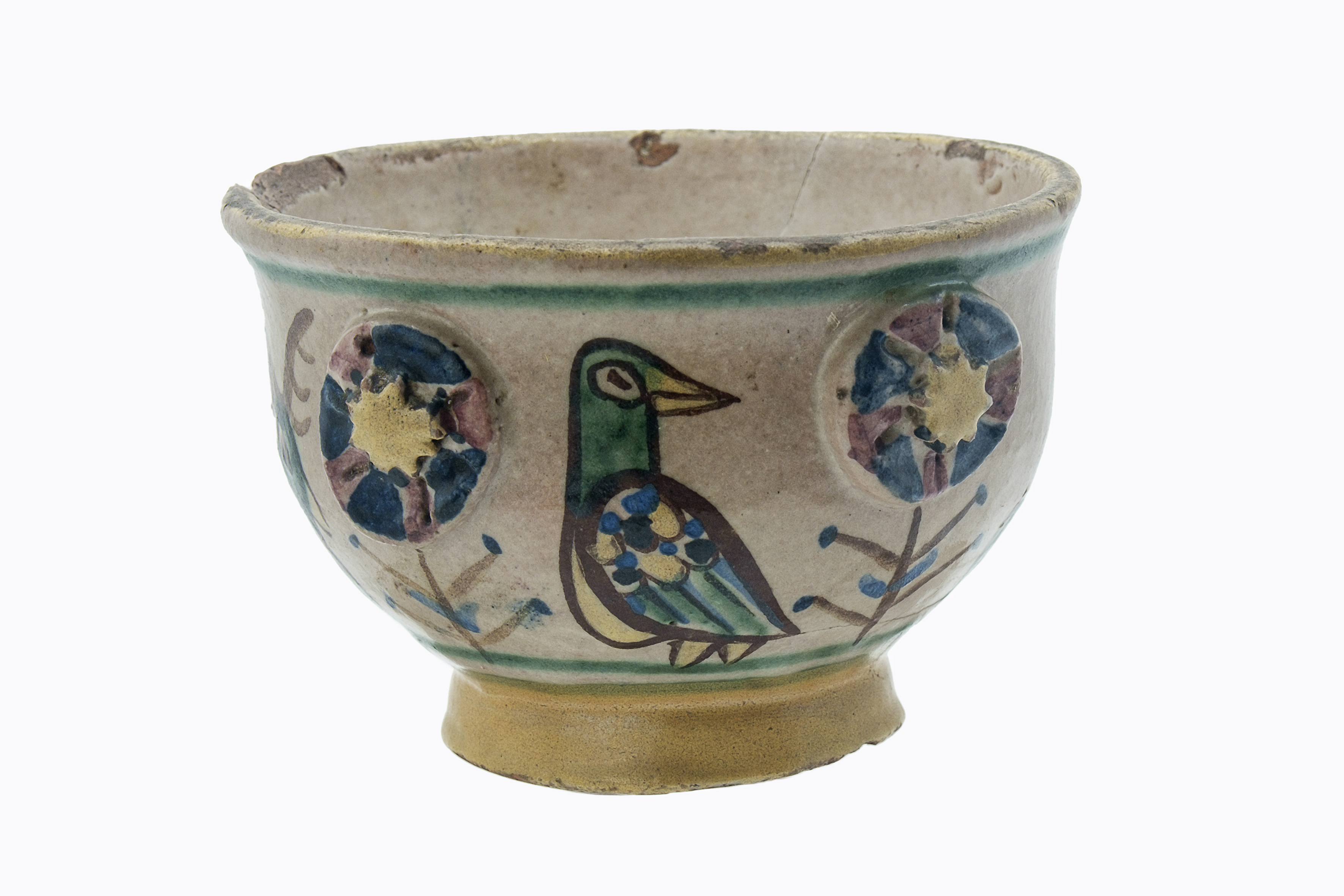 cervi e medaglioni a rilievo (ciotola miniaturistica) di Dölker, Richard (laboratorio) - ambito vietrese (XX)