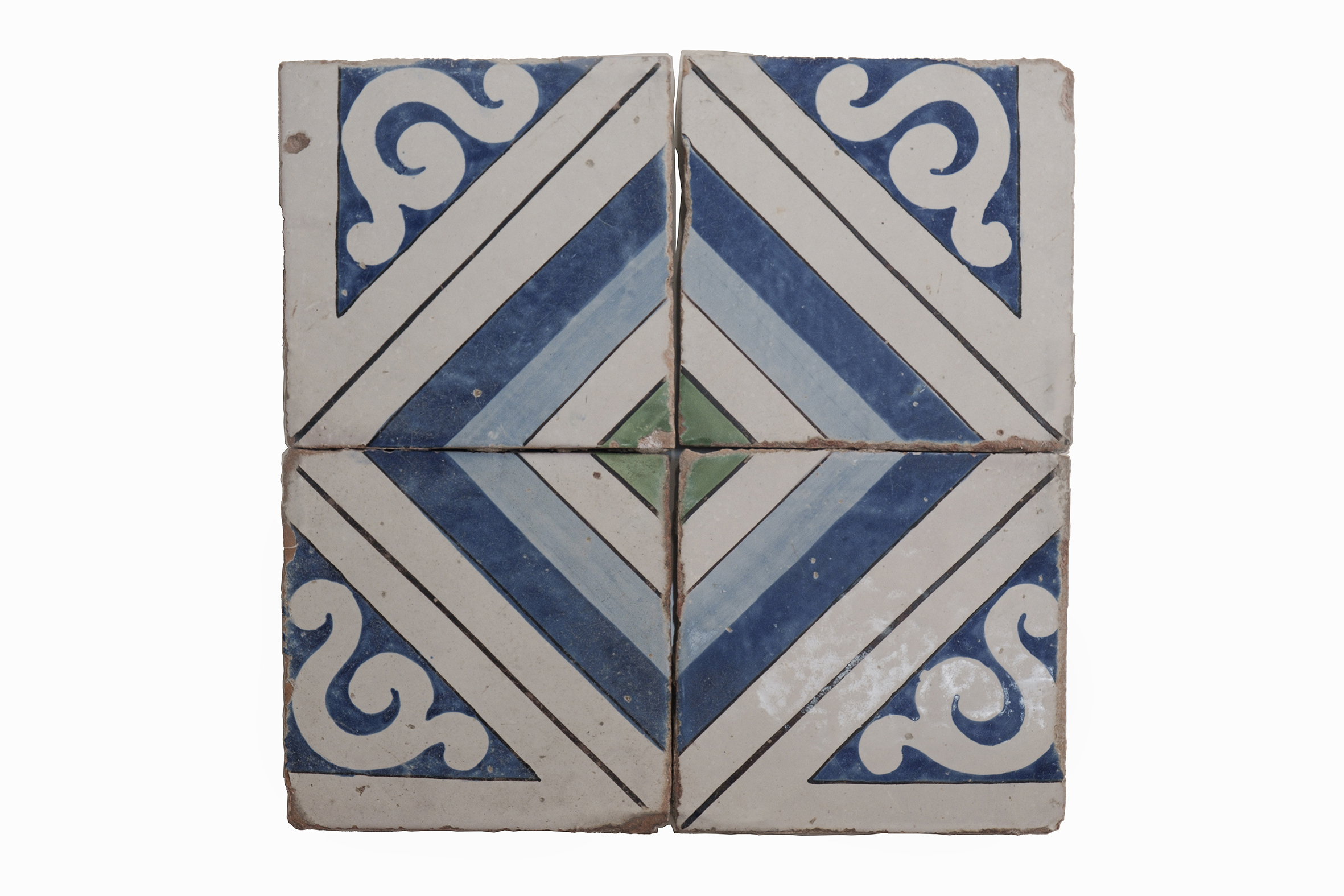 motivi geometrici (piastrella) - AMBITO VIETRESE (seconda metà XIX)