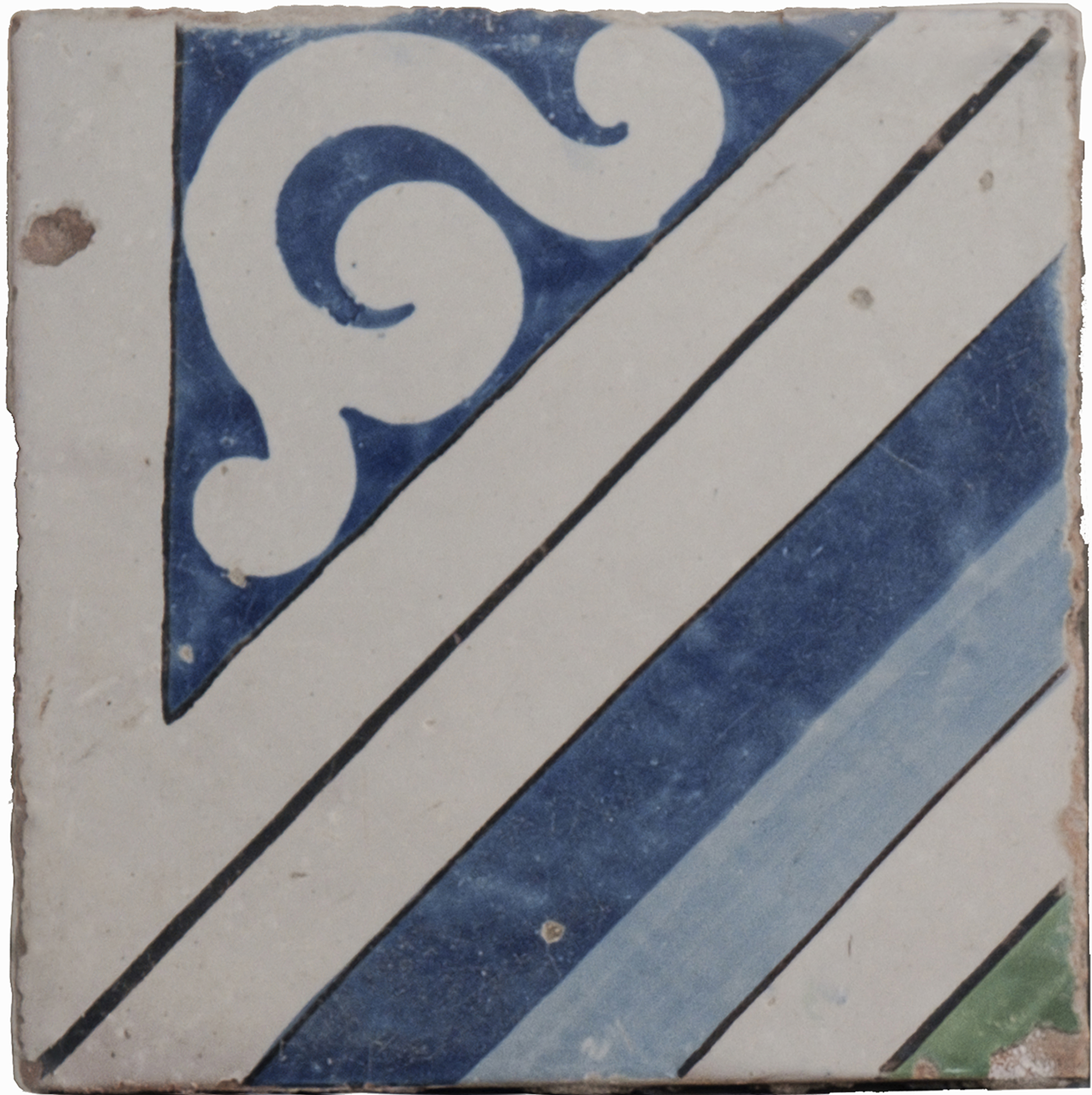 motivi geometrici (piastrella) - AMBITO VIETRESE (seconda metà XIX)